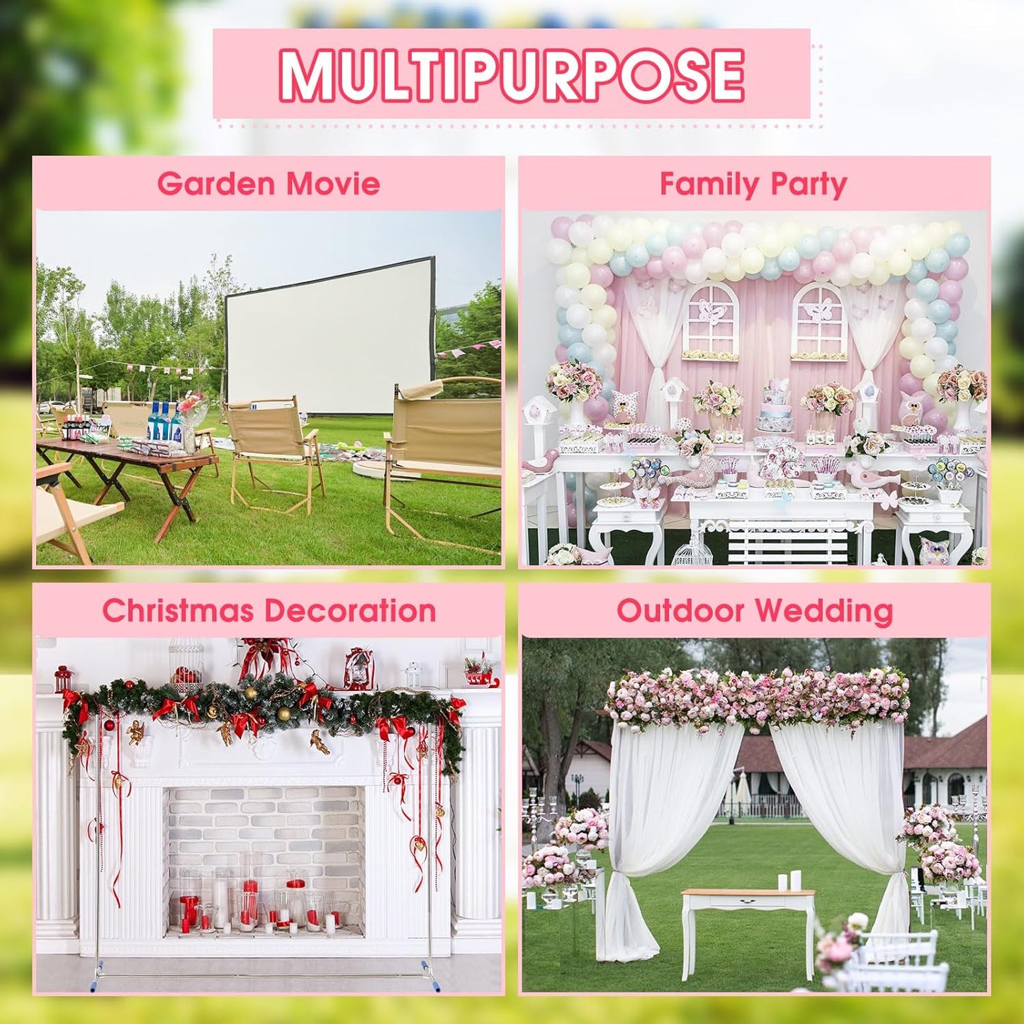 Wedding Arch,7 x 4 FT Metal Arch Backdrop Stand with Support Feet Base,Square Arched Frame for Birthday Party Ceremony Event Balloon Arches Decoration