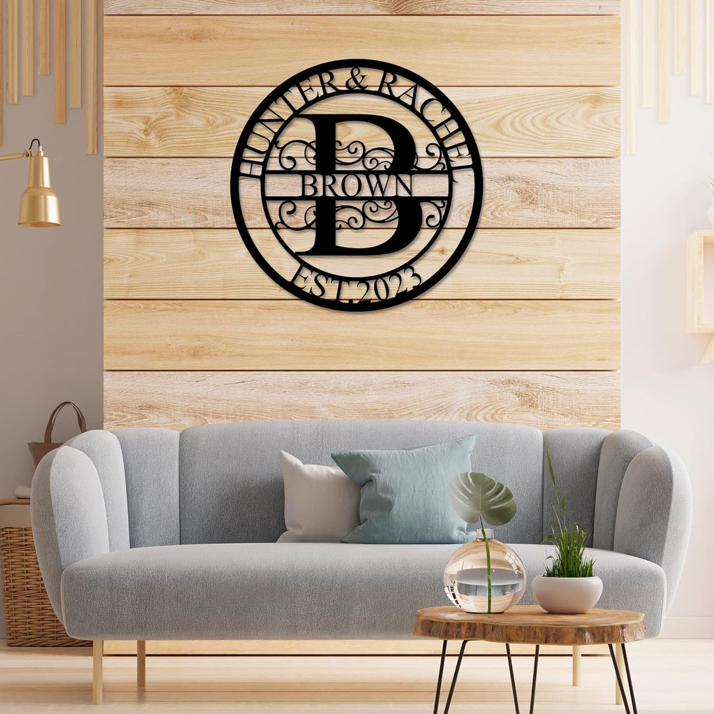 Custom Metal Sign - Family Name Sign - Personalized Metal Signs for Outdoor - Split Letter Monogram Wall Decor - Metal Wall Art - Wedding Gift for Couples