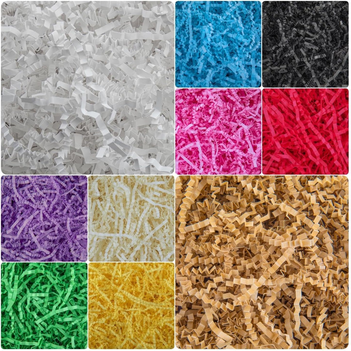 Caleihd Crinkle Cut Paper Grass Cushion Paper Streamer for Christmas Wedding Birthday Bridesmaid Engagement Craft Gift Boxes Bags Filler Decoration 4.5oz Oyster White