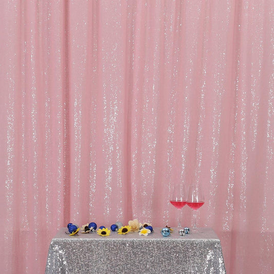 Poise3EHome Pink Sequin Backdrop, 10Ft x 10Ft Glitter Photography Background Curtains for Party Baby Shower Wedding Birthday Christmas Thanksgiving Halloween Decoration