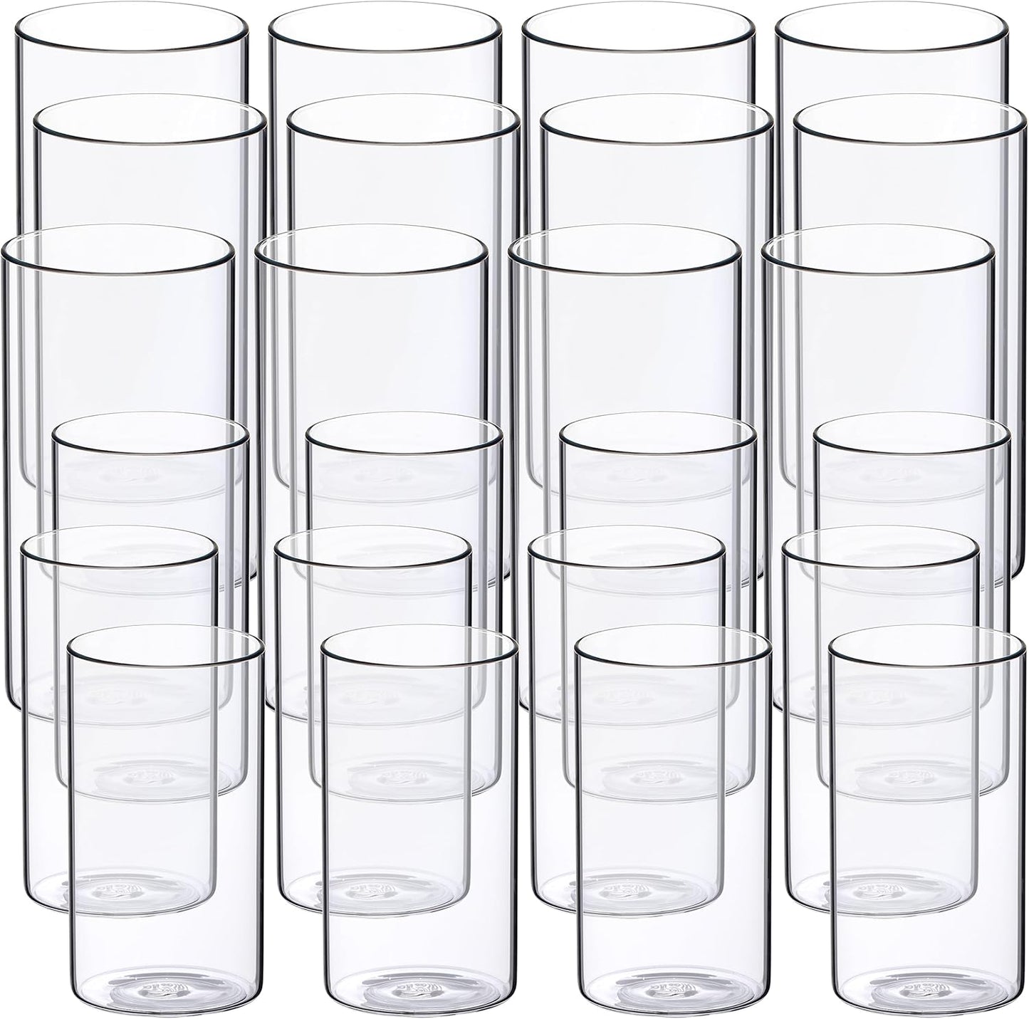 WDHODEC Hurricane Candle Holders 24 PCS, 6" 8" Clear Glass Bud Vases, Cylinder Vase, Pillar Floating Candle Holders for Wedding Birthday Party Centerpiece