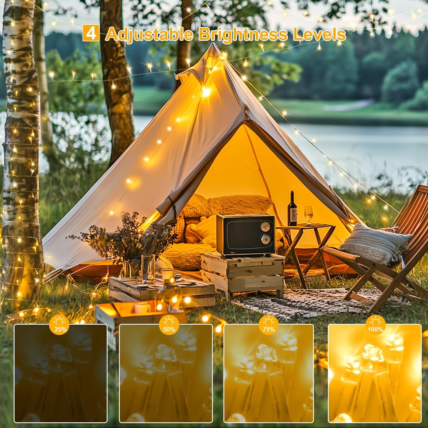 JMEXSUSS 1000 LED Christmas Outdoor String Lights Indoor with Remote 8 Modes Warm White Tree Lights Outdoor Plug in for Tree Room Yards Patio Wedding Outside Decorations