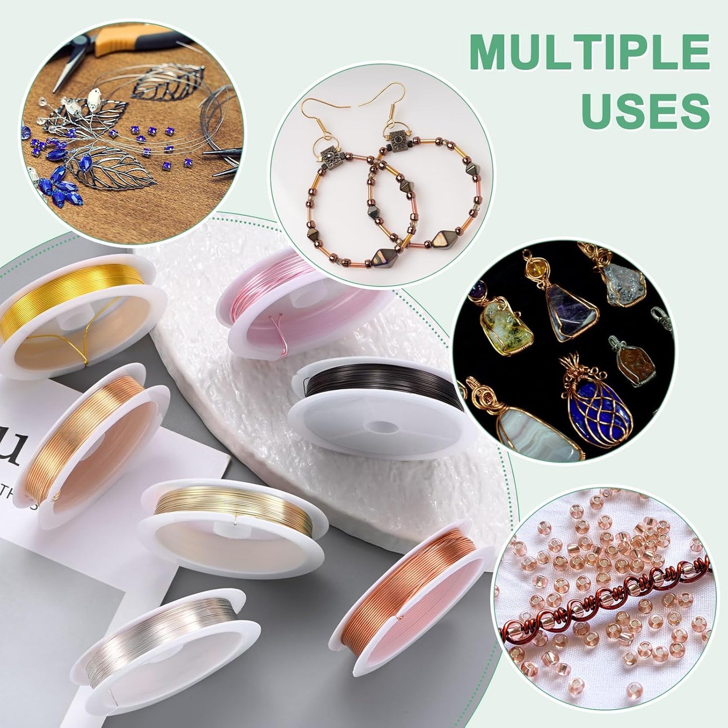 0.3 mm/28 Gauge Copper Wire for Jewelry Making, 49.2FT Copper Beading Craft Wire for Jewelry/Weaving/DIY Crafting/Planting, Color-Retaining [15M, KC-Gold]