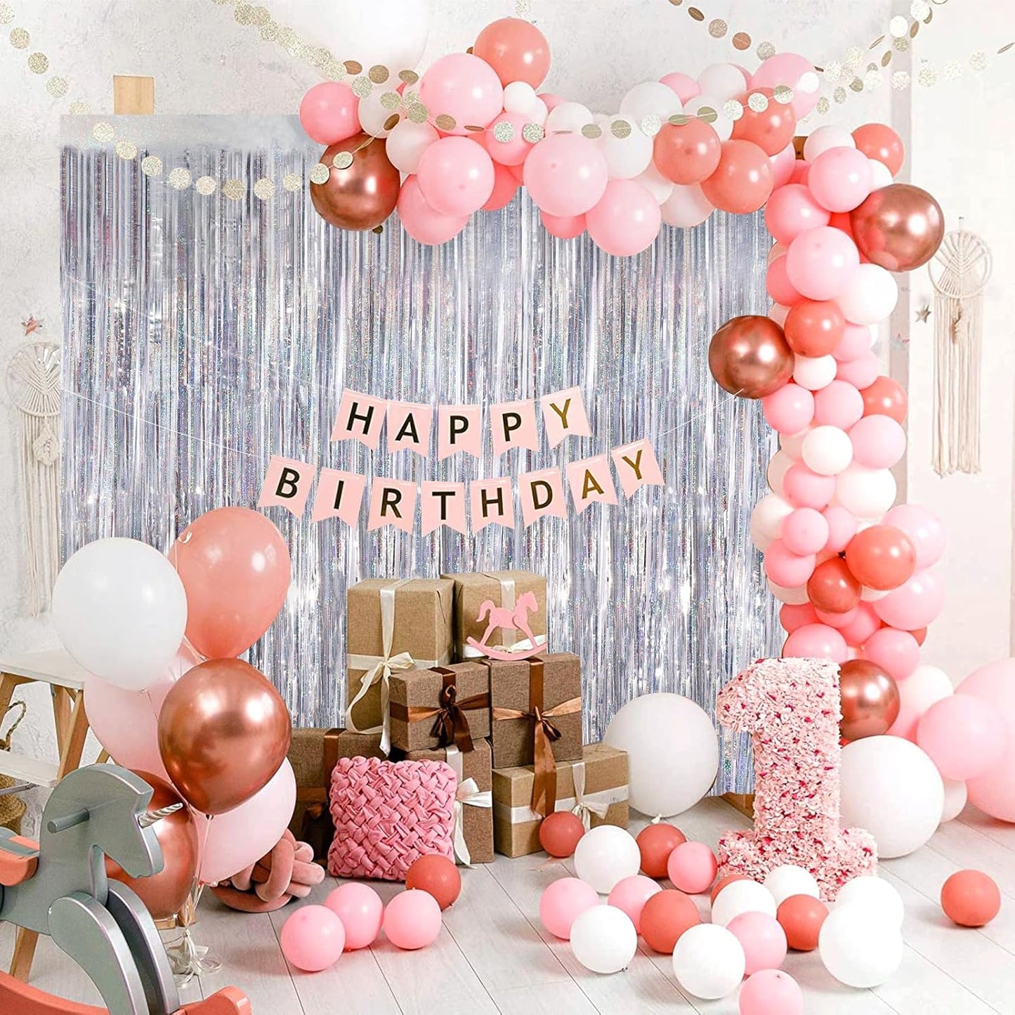 Silver Party Streamers 2Pack Metallic Tinsel Foil Fringe Curtains 3.3X 8.3ft Party Decors for Photo Booth Photoshoot Bridal Shower Engagement Disco Bachelorette Party Decors Streamers for Christmas