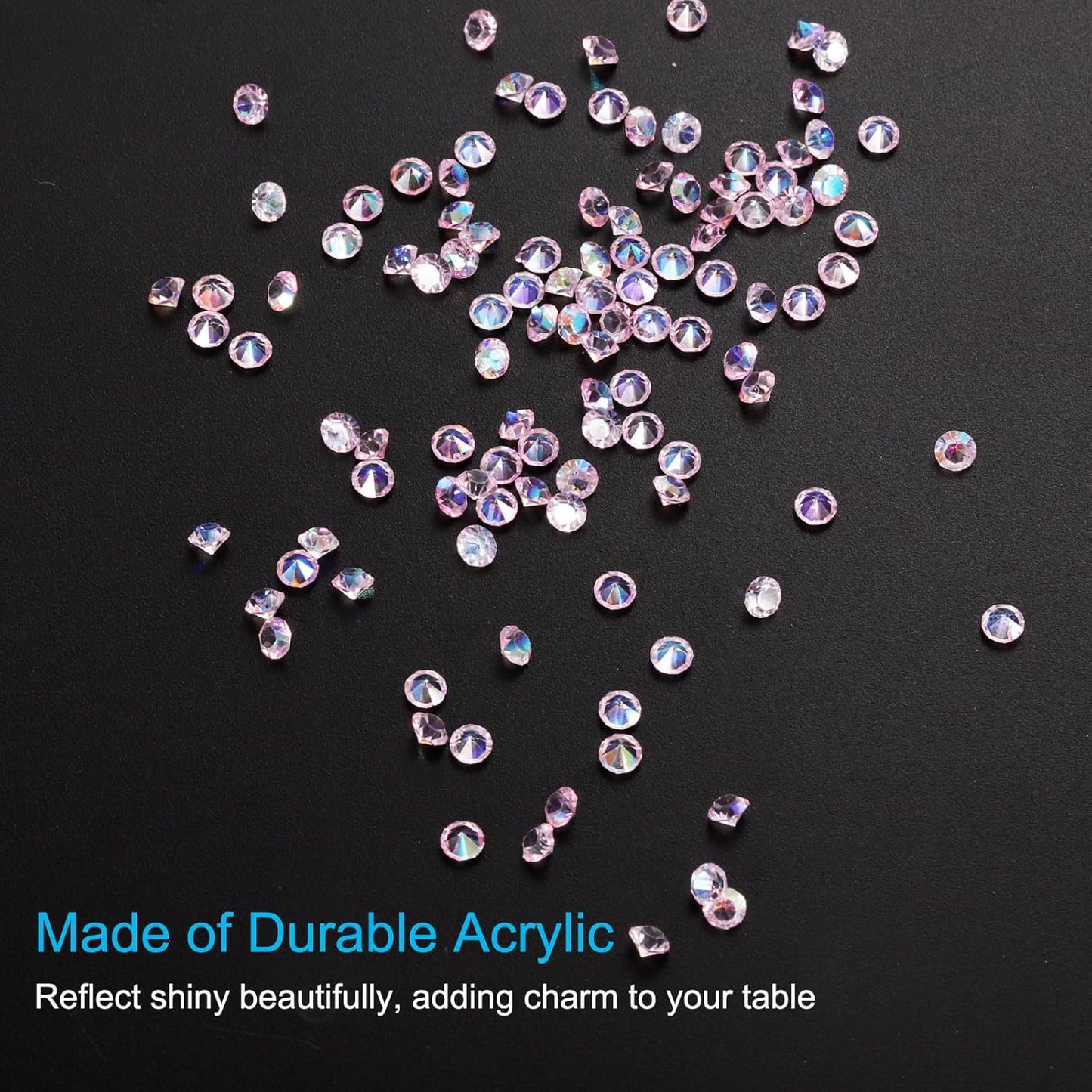 PATIKIL 14000Pcs Wedding Table Scatter Confetti Crystals 3mm Acrylic Diamonds Vase Fillers Gems for Table Centerpiece Decorations Bridal Shower Party, Light Pink AB