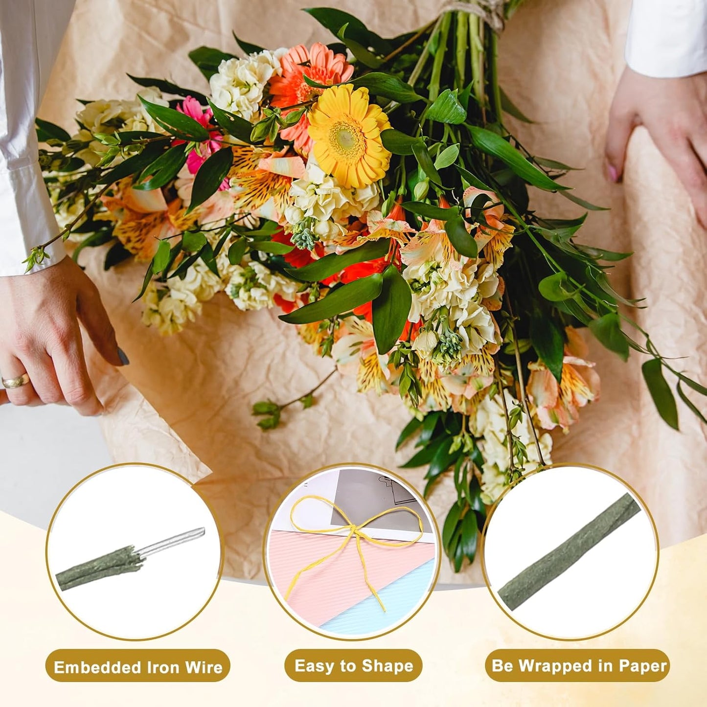 uxcell 164 Feet Floral Wire, 1mm Vine Bind Wire for DIY Crafts Flower Bouquet Christmas Wreaths Green