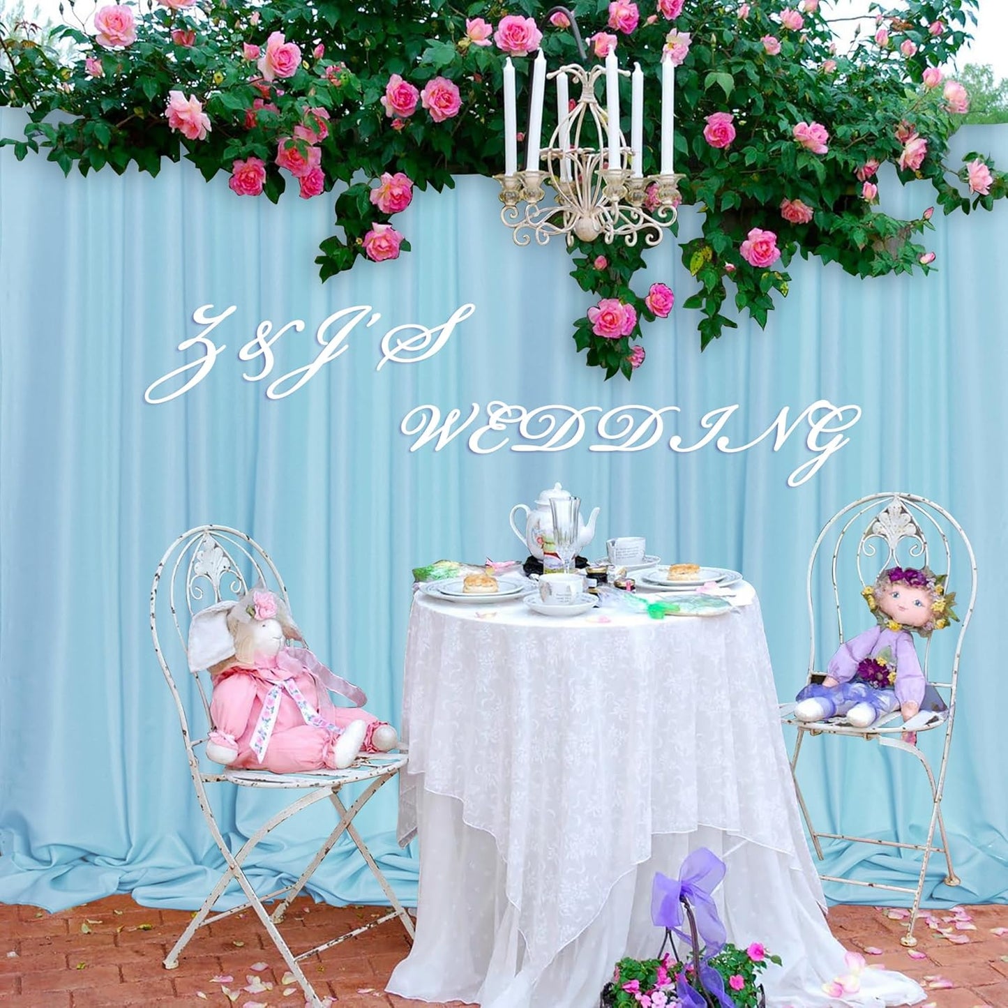 MEETSKY 10x 8 Baby Blue Backdrop Curtain for Baby Shower Parties Rod Pocket Light Blue Curtains Backdrop Drapes Fabric Decoration for Birthday Party Photography 5ft x 10ft,2 Panels