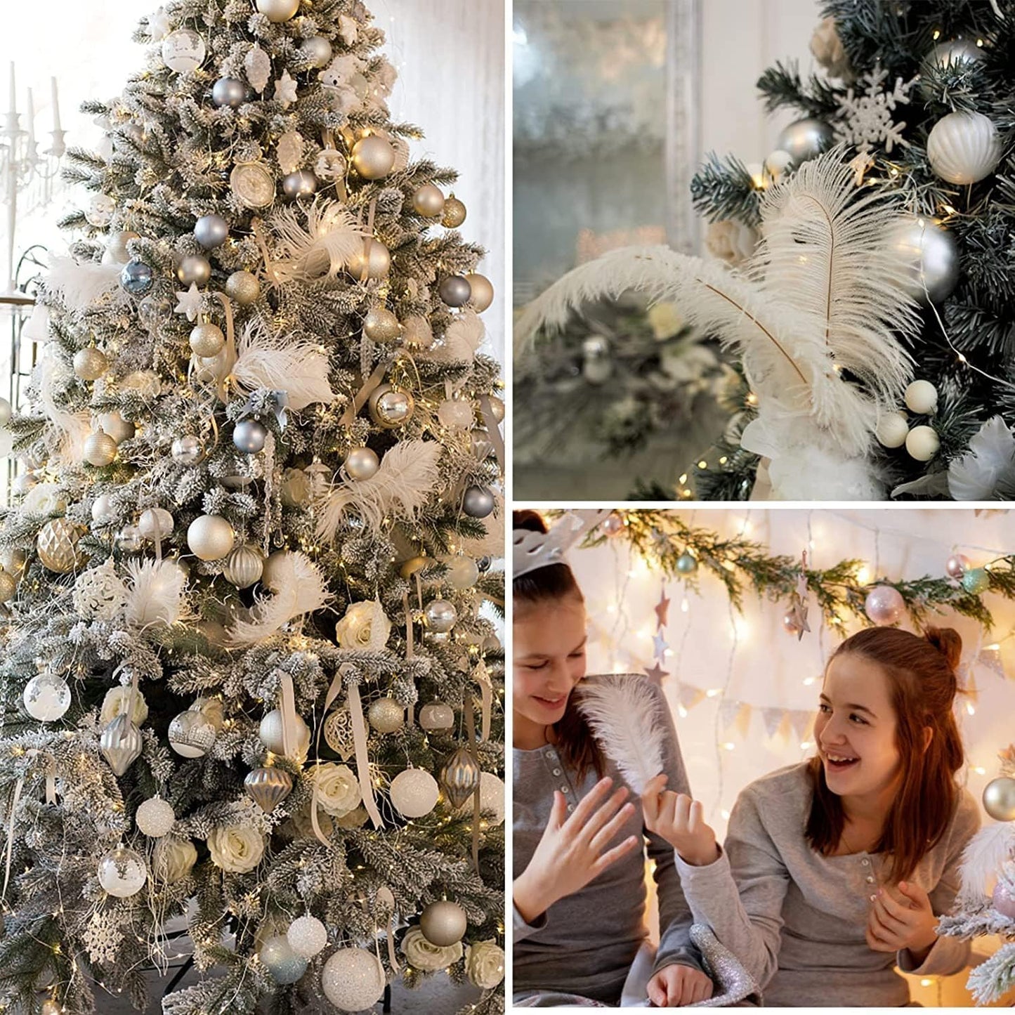 NEWONG 30pcs Mint Green Ostrich Feathers Natural Bulk 9-12in（23-30cm） Vase Craft Wedding Home Party Centerpieces Christmas Day Decoration