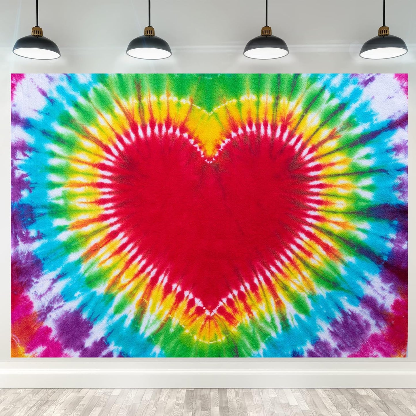 Hippie Backdrop 20x10ft 60s 70s Backgrounds Tie Dye Theme Party Decorations Hippie Supplies Photo Booth Props