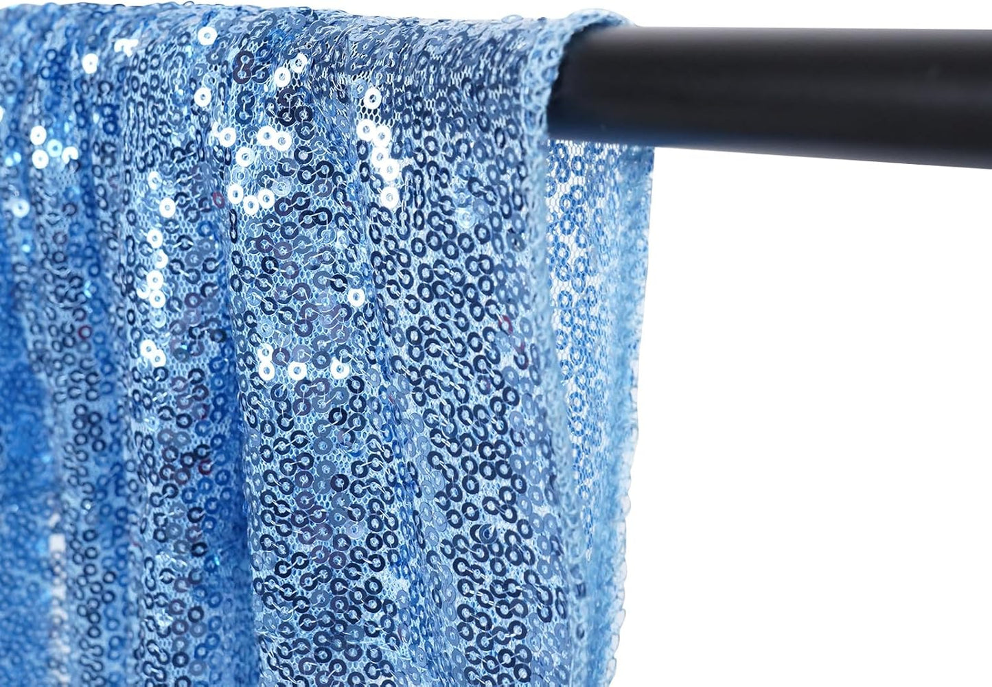 Poise3EHome Baby Blue Sequin Backdrop Curtain,8FT x 10FT Sequin Photography Backdrop Curtain for Party Decoration