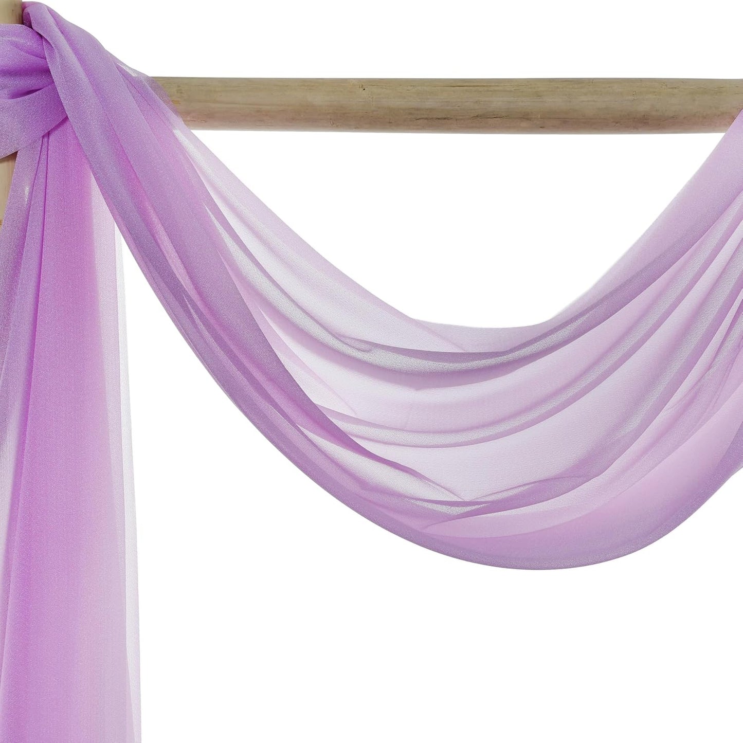 VDS Pack of 4 Panel (30 Inch X 20 Feet) Wedding Arch Draping Fabric Sheer Chiffon Fabric Drapery for Wedding Ceremony Reception Swag Backdrop Canopy Chuppah ARBO Altars Decoration (Orchid)