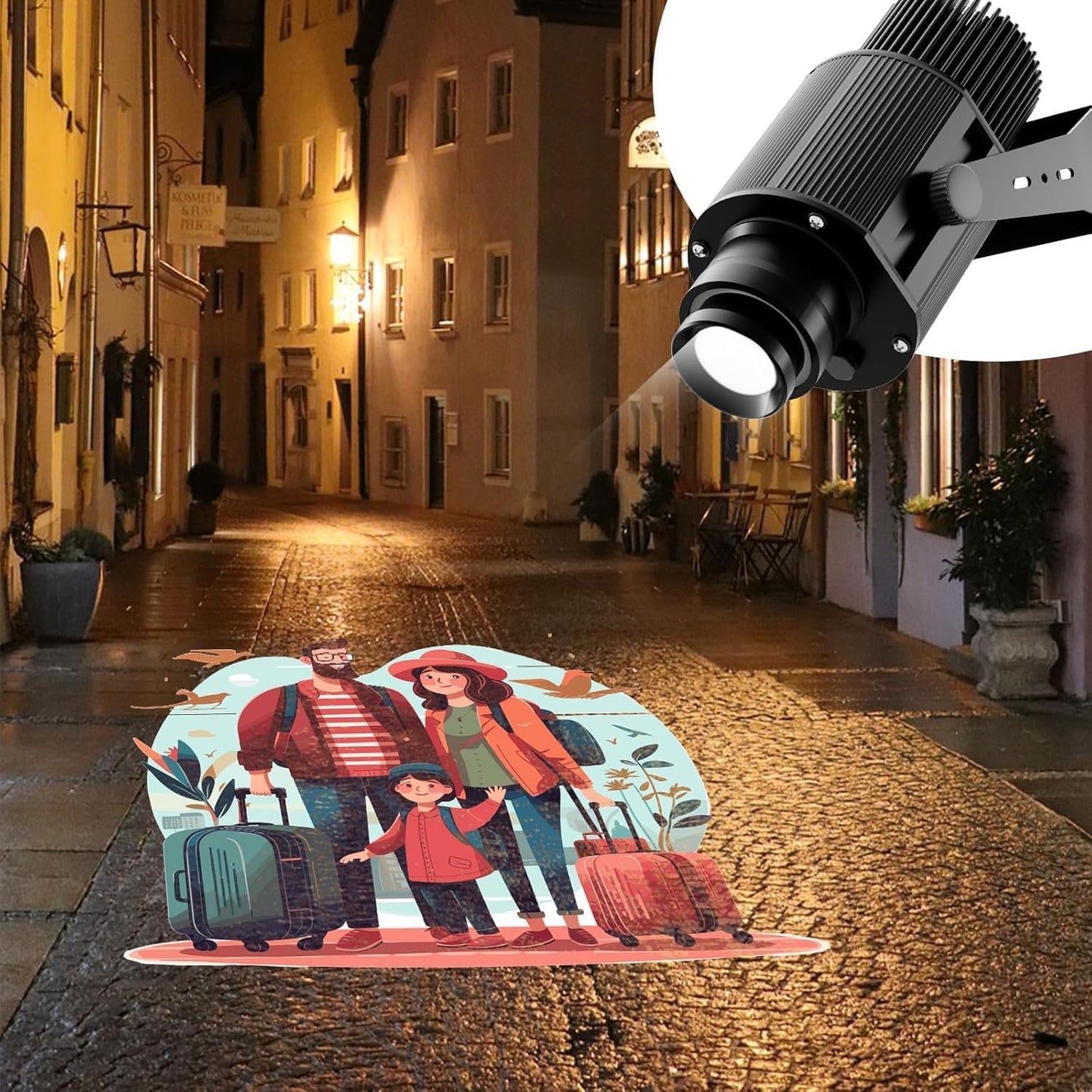 GOBO Projector Custom Logo Projector Lights for Store Business or Outdoor Wall Street Waterproof Ip67 HD Led for Shop Advertising and Wedding (55W)