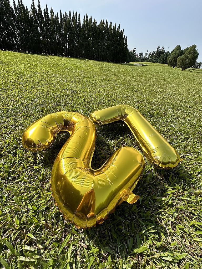 Gold Mylar Number 27 Balloon 40 inch, Number 27 Birthday Balloon for Boy Girl, Gold Foil 27 Balloon for 27 Birthday Party, Anniversary Celebration Number Balloons Decorations