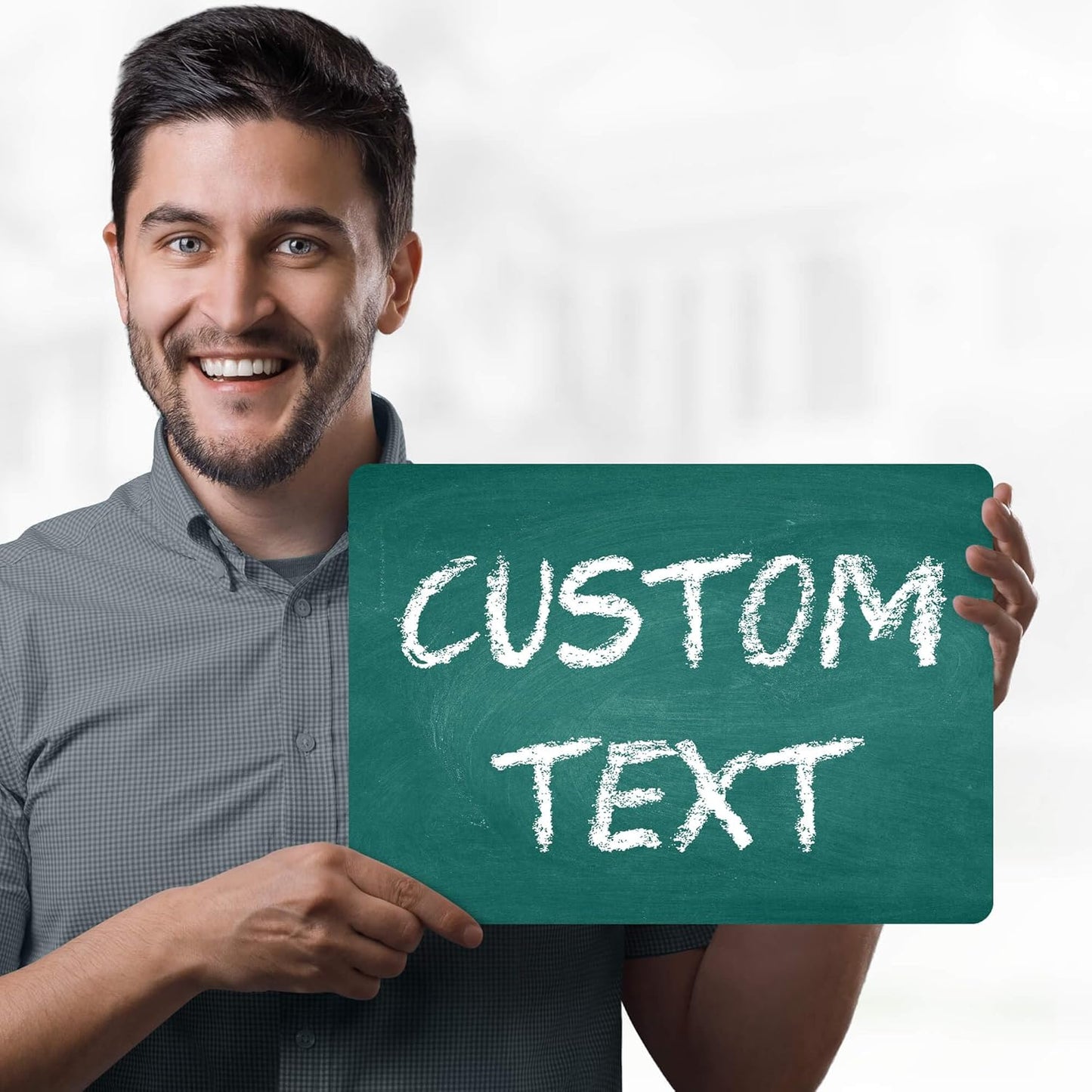 Custom Sign, Custom Street Sign, 11 Font Colors, 13 Font Styles, 4 Hole Options, 22 Sizes, 10x14 Inches, Rust Free DiBound, Fade Resistant, Made in USA by My Sign Center (Chalkboard Green)