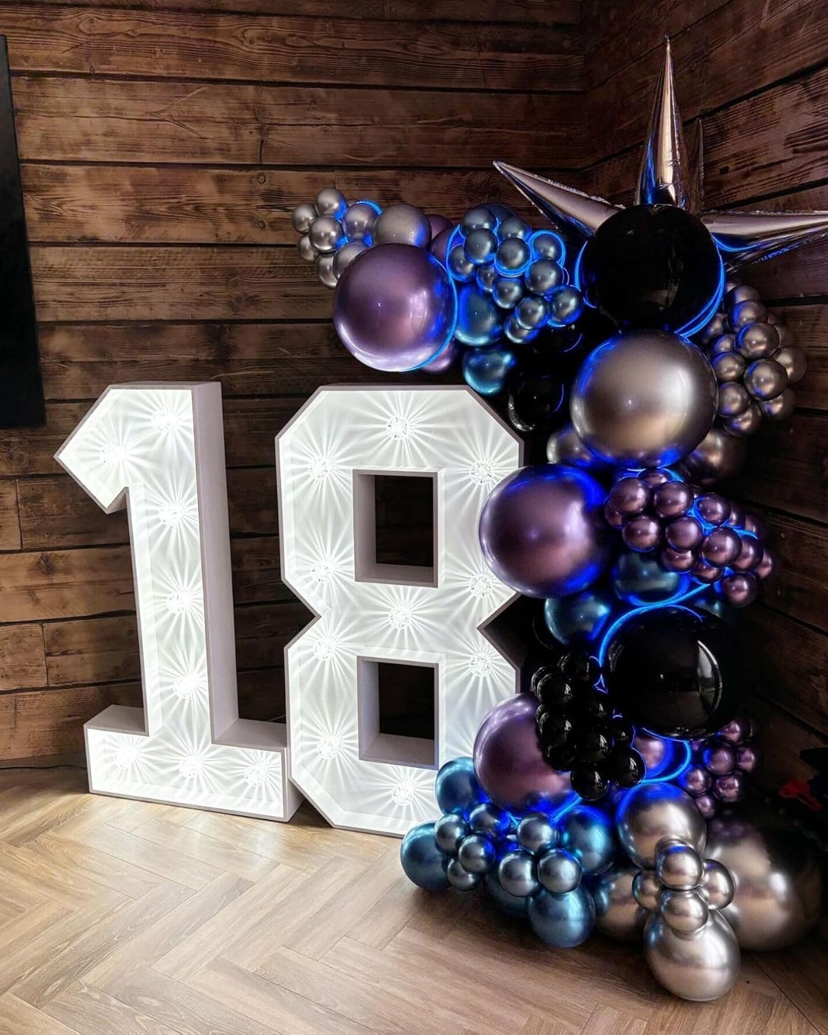 Paready Purple Blue Balloons Set, 50pcs 12 Inch Metallic Blue Purple Latex Balloons Helium For Boys Birthday Space Theme Party Decorations