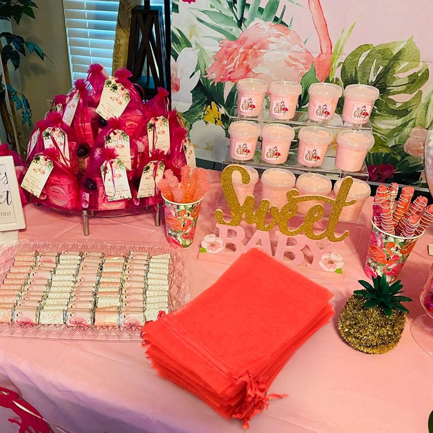 ANZNKU 100 Pack Assorted Colors Organza Bags 4 x 6 inch, Mesh Bags Drawstring, Small Gift Bag Jewelry Bag for Wedding Party Favor