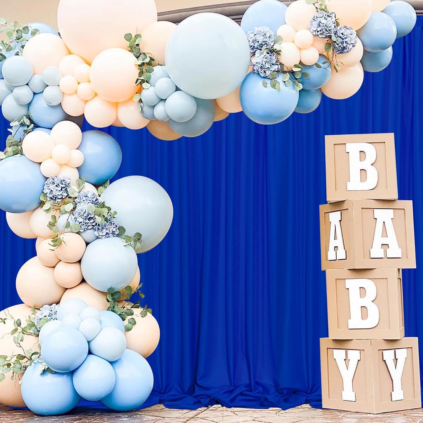 MEETSKY Royal Blue Backdrop Curtains for Parties Blue Curtains Photography Backdrop Drapes for Wedding Birthday Party Baby Showers Rod Pocket Home Sliding Door Decoration, 5ft x 8ft, 2 Panels