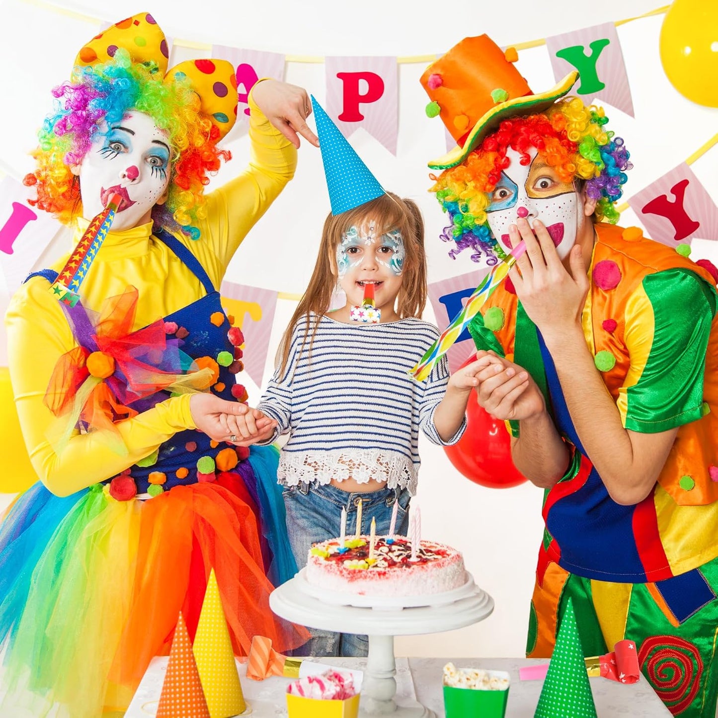 24 Pcs Party Blower Colorful Blowouts Noisemakers Birthday Blowouts Whistles for Party Favors(Colorful Paper Roll)