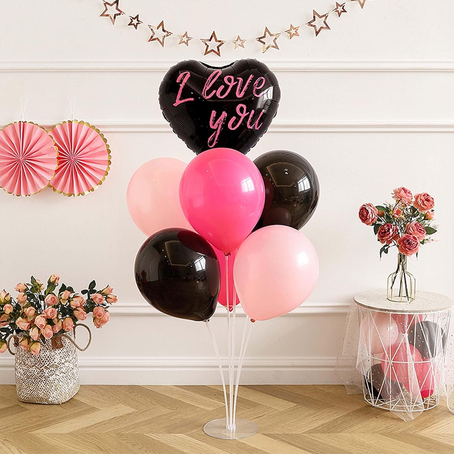 JOYYPOP 12 Sets Balloon Stand Kit, Balloon Sticks with Base Birthday Graduation Party Decorations Wedding