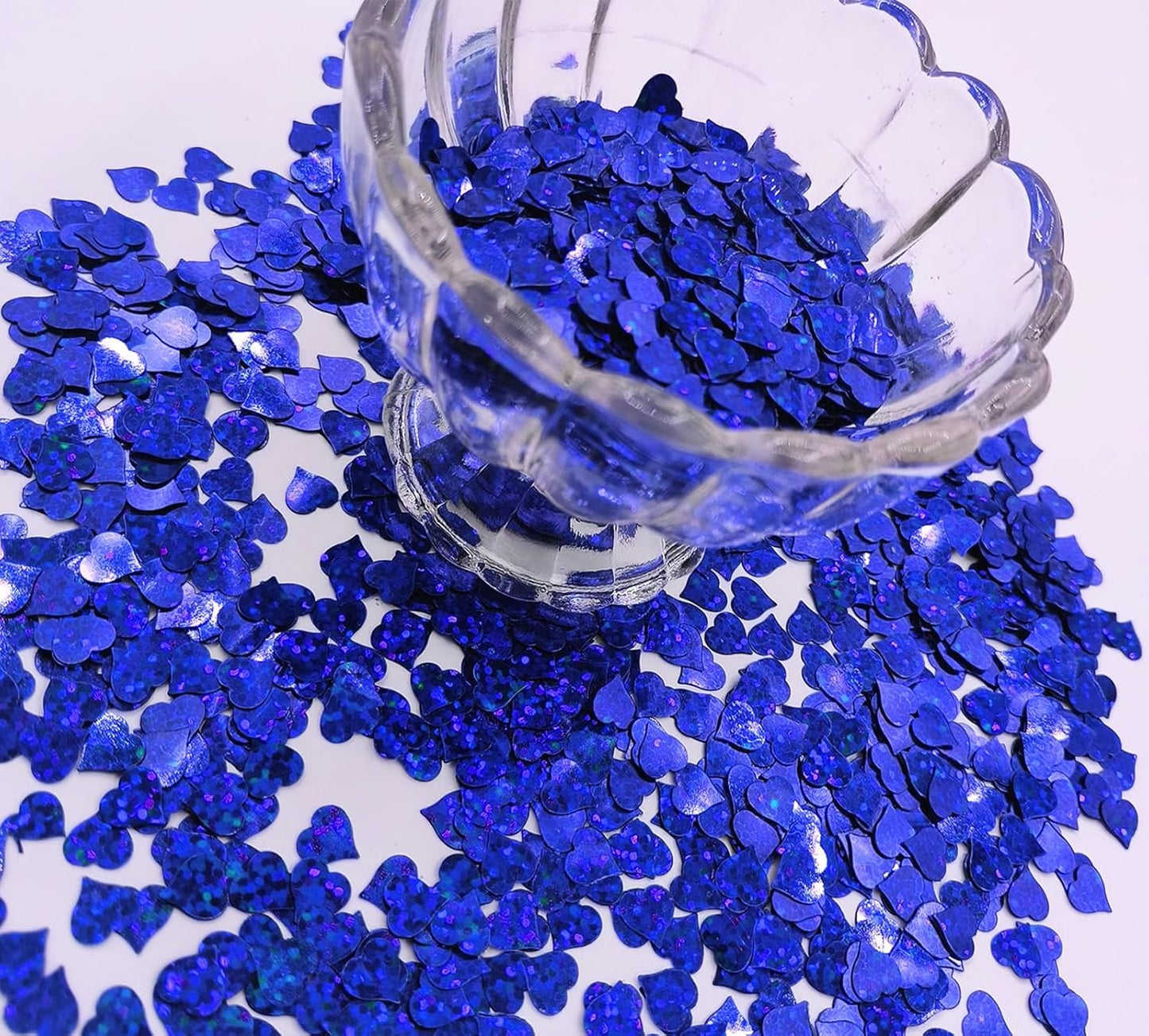 Heart Confetti Bulk - Glitter Hearts Shaped Sprinkles for Weddings, Valentines Day Decorations, Photo Shoots, Envelope Stuffing, Party Supplies & Memory Keepsakes (Blue)