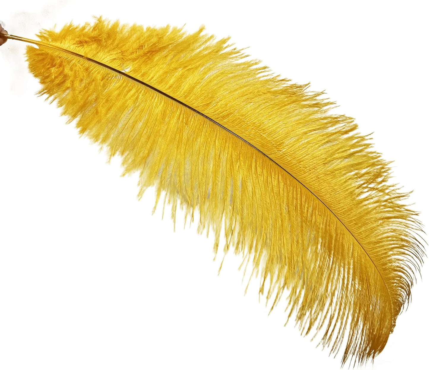 Happy Feather 16-18 inch Gold Ostrich Feathers Craft for Wedding Party Centerpieces Home Decoration DIY Craft Pack of 10