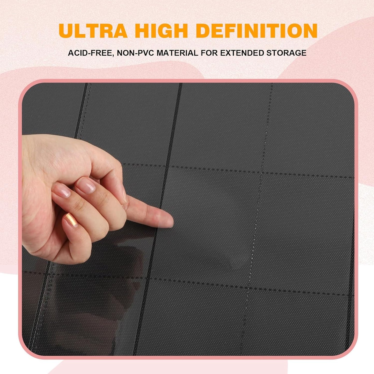 20-Pocket Card Binder, Trading Card Binder Holds 2000 Cards, Premium Zippered Trading Card Album Compatible with TCG, Game & Sports Cards (Ivory White)