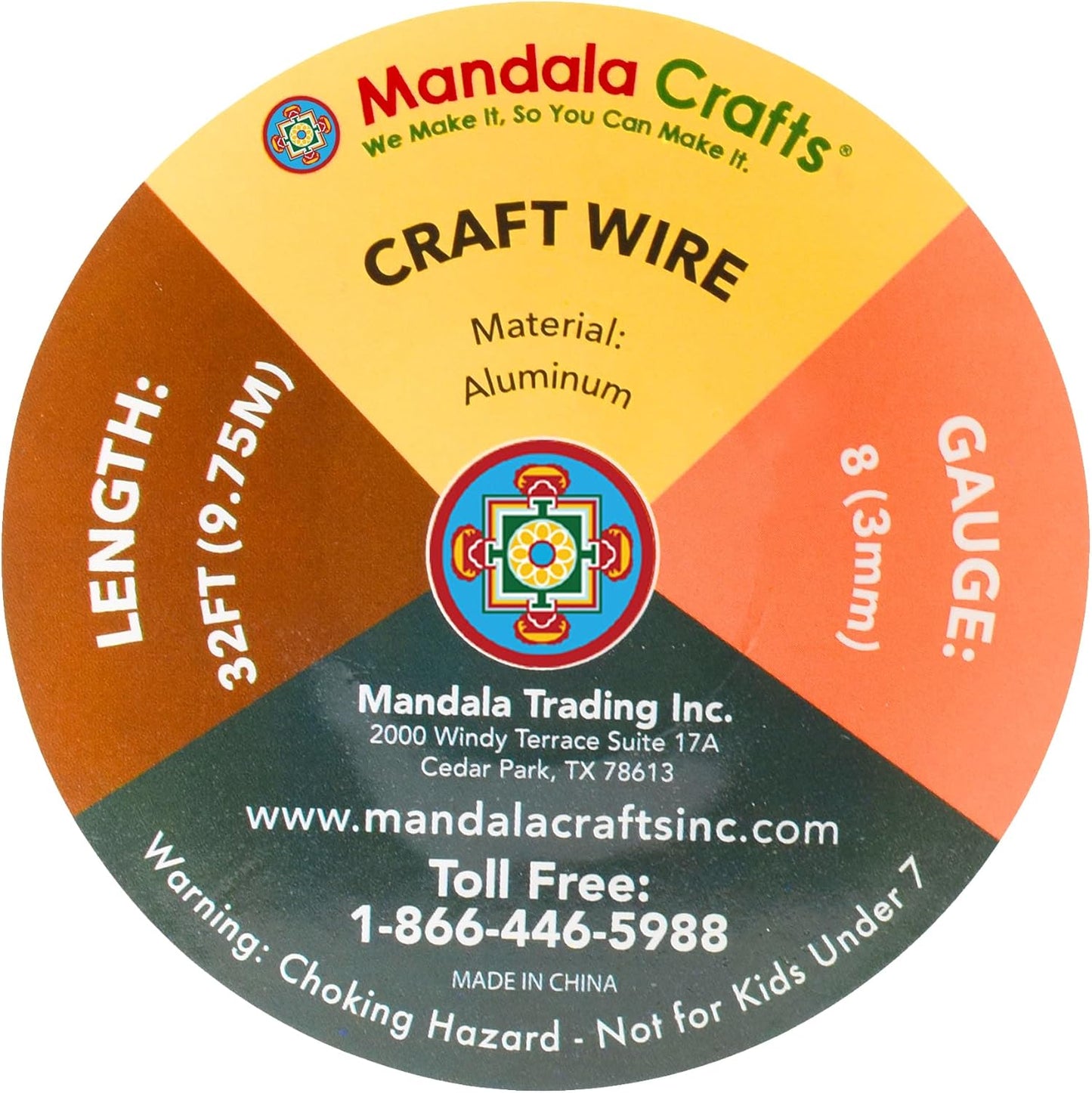 Mandala Crafts 8 Gauge Anodized Aluminum Craft Wire for Jewelry Making - 32 FT Colored Flexible Bondi Blue Wire - Bendable for Bonsai Armature Crafting Sculpting