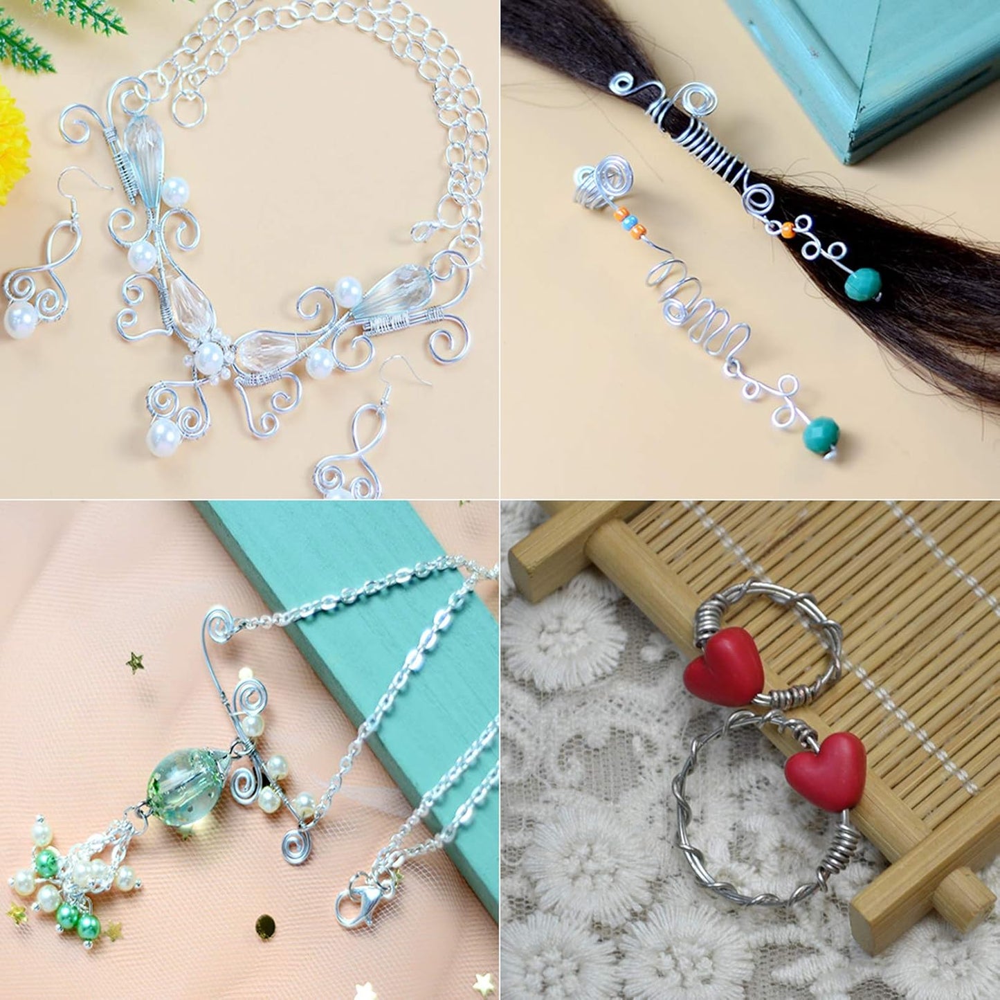 Fashewelry 656 Feet 18 Gauge Aluminum Wire Silver 1mm Bendable Metal Craft Wire for Beading Jewelry Craft Making