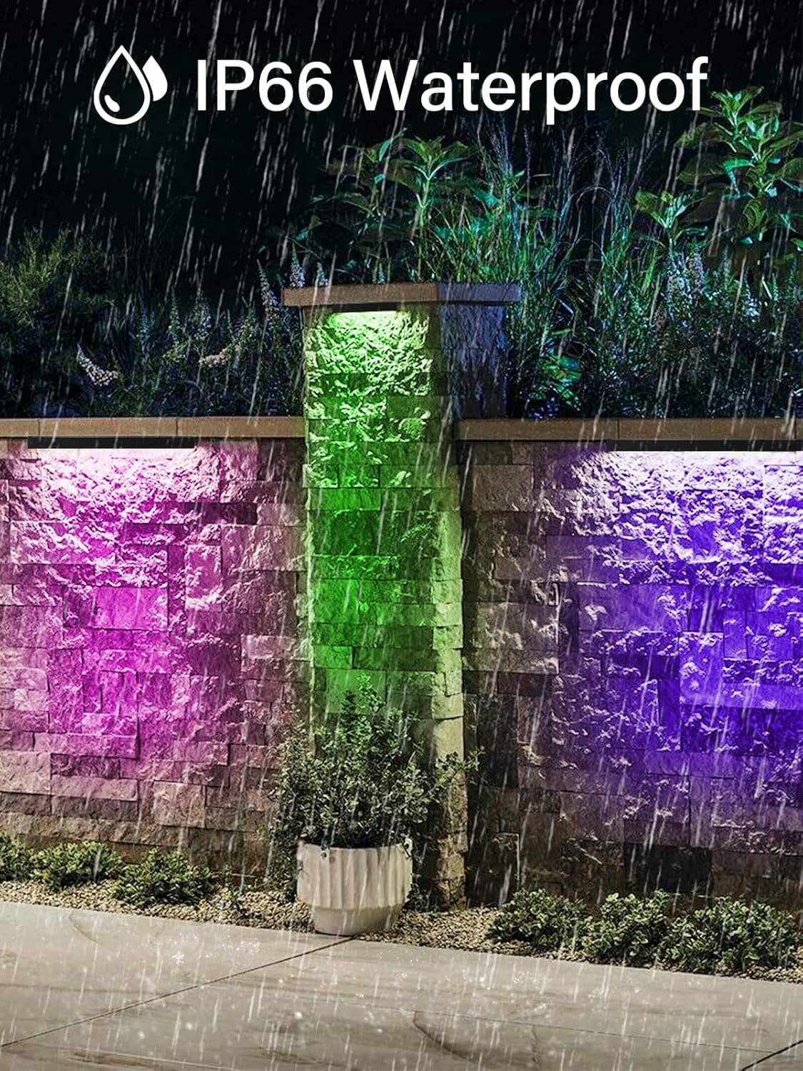 5W RGB Retaining Wall Lights 7 inch LED Hardscape Lighting Color Changing Low Voltage Landscape Paver Lights 12V Step Lights Outdoor Waterproof Stair Deck Lighting (12 Pack+Connectors)