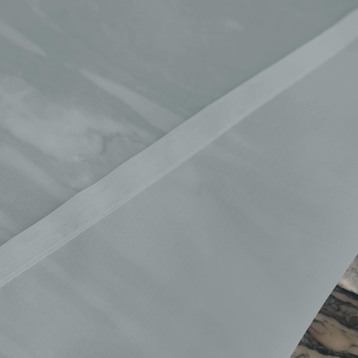 L&TEC Window Light Gray Sheer Curtains 90 Inches Long 2 Panels Sheer Curtain Basic Rod Pocket Panel for Bedroom Children Living Room Yard Kitchen (Light Gray, 52" W x 90" L | 2 pcs)