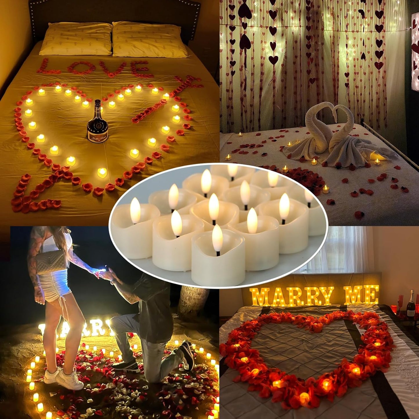 12 Pack Battery Operated Votive Candles 1.5 x 1.67 inches Flameless Votive Tealights Black Wick Tea Lights LED Electric Fake Candles Realistic for Wedding Christmas Thanksgiving Party Decoration