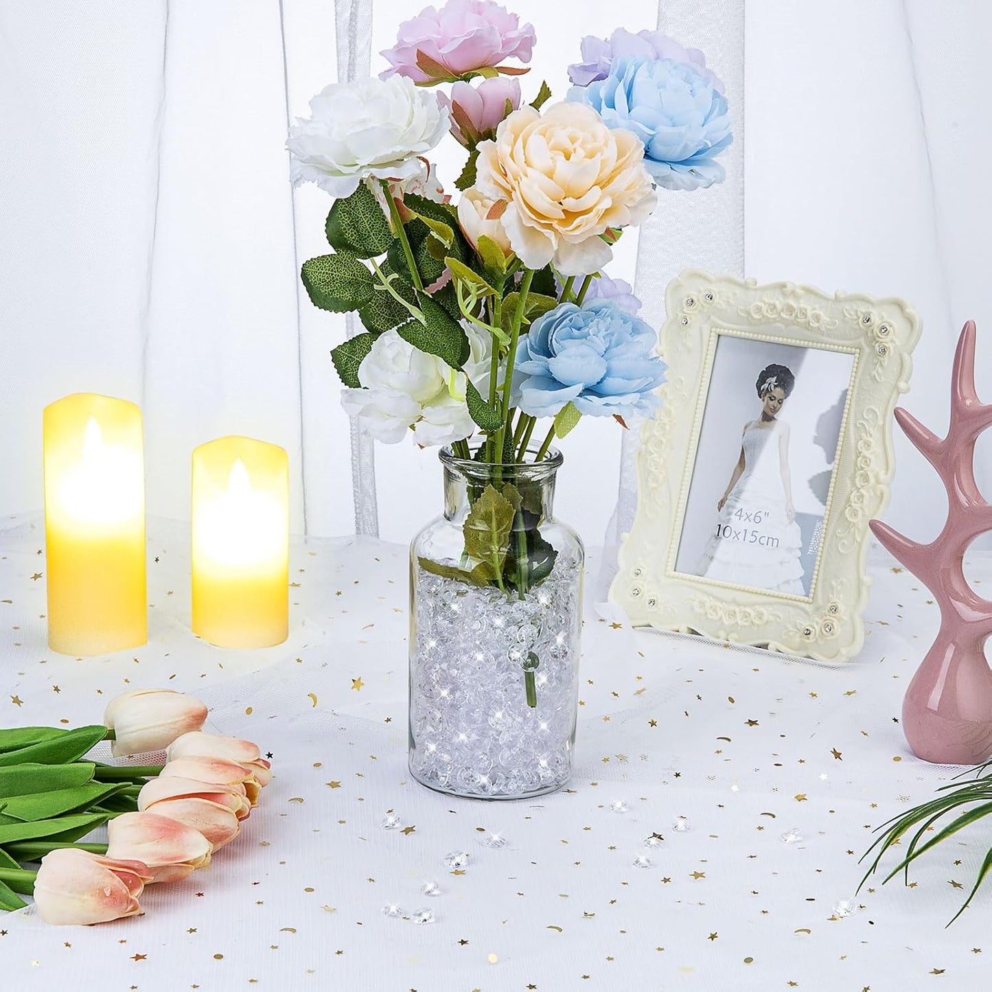 5000 pcs/Pack Wedding Table Scatter Confetti Crystals Acrylic Diamonds 6 mm Rhinestones for Wedding, Bridal Shower, Vase Beads Decorations (6mm, Dark Purple)