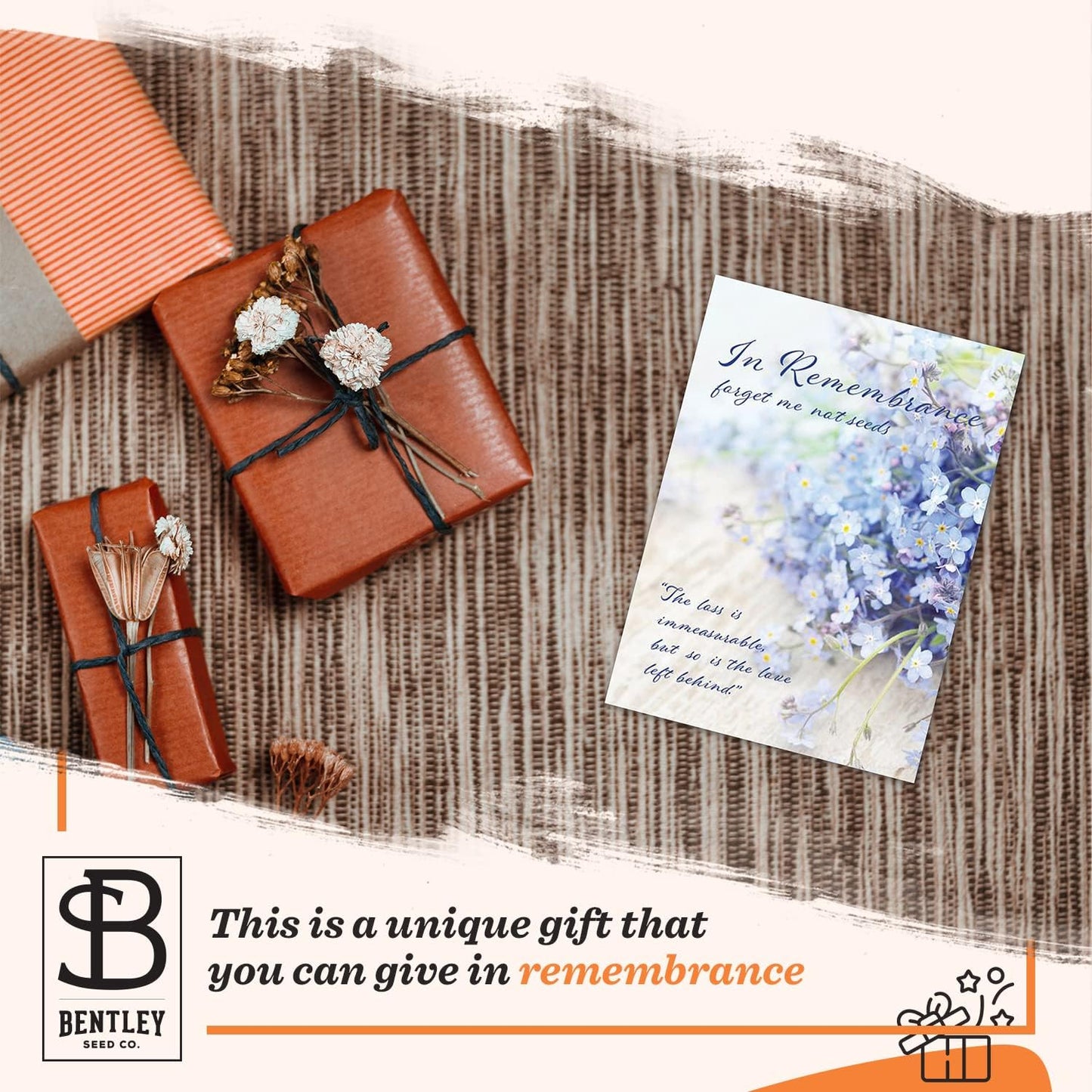 Bentley Seed Co. | in Remembrance Love Left Behind Non-GMO, Non-Coated Forget Me Not | Gardening Gifts | Flower Seeds for Planting | Growing Plants in Memory | Pack of 25