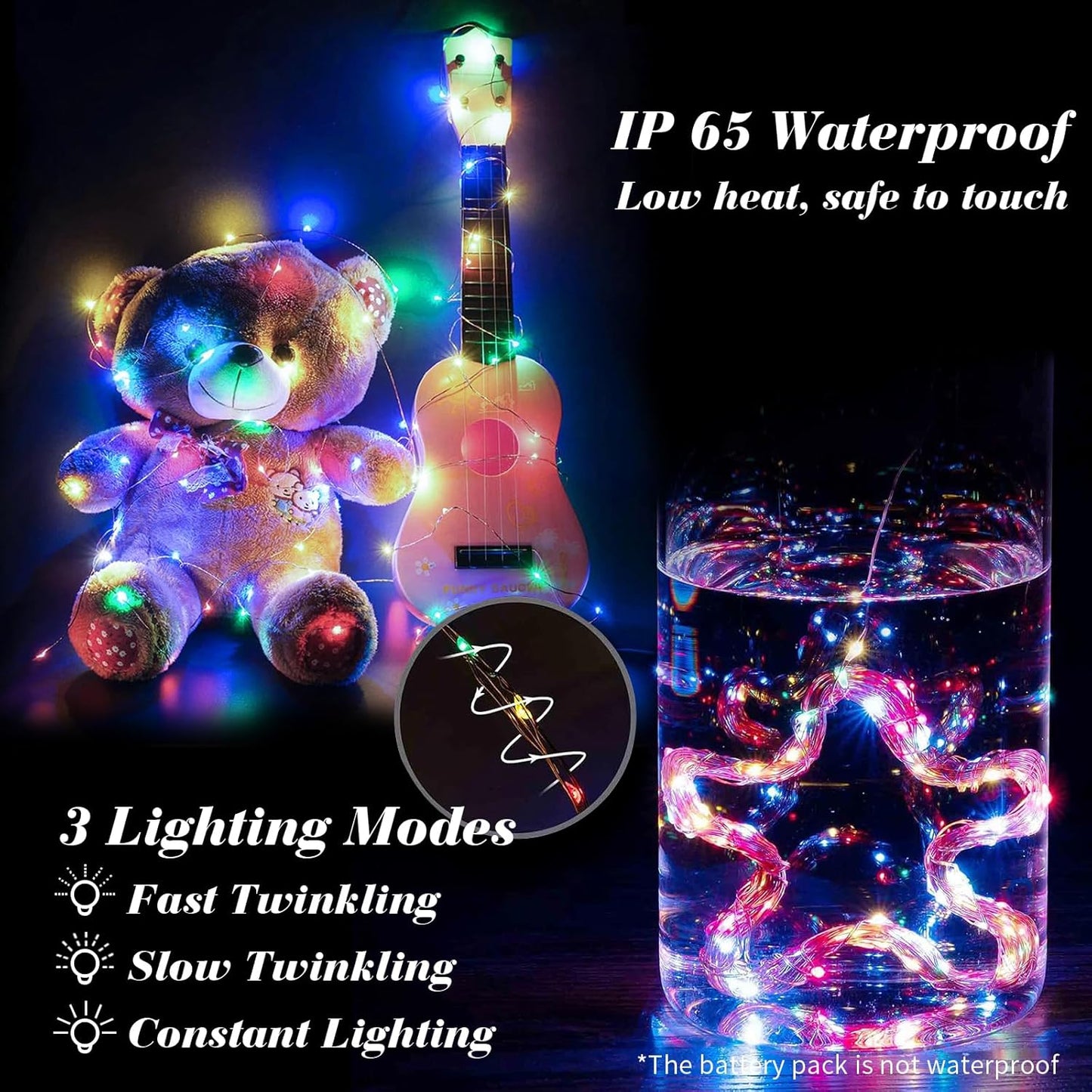 ZGWJ 8 Pack Fairy Lights Battery Operated, 7ft 20 Mini LED Fairy String Lights Silver Wire 3 Modes for DIY, Parties, Wedding, Bedroom, Halloween Christmas Decoration Multicolor