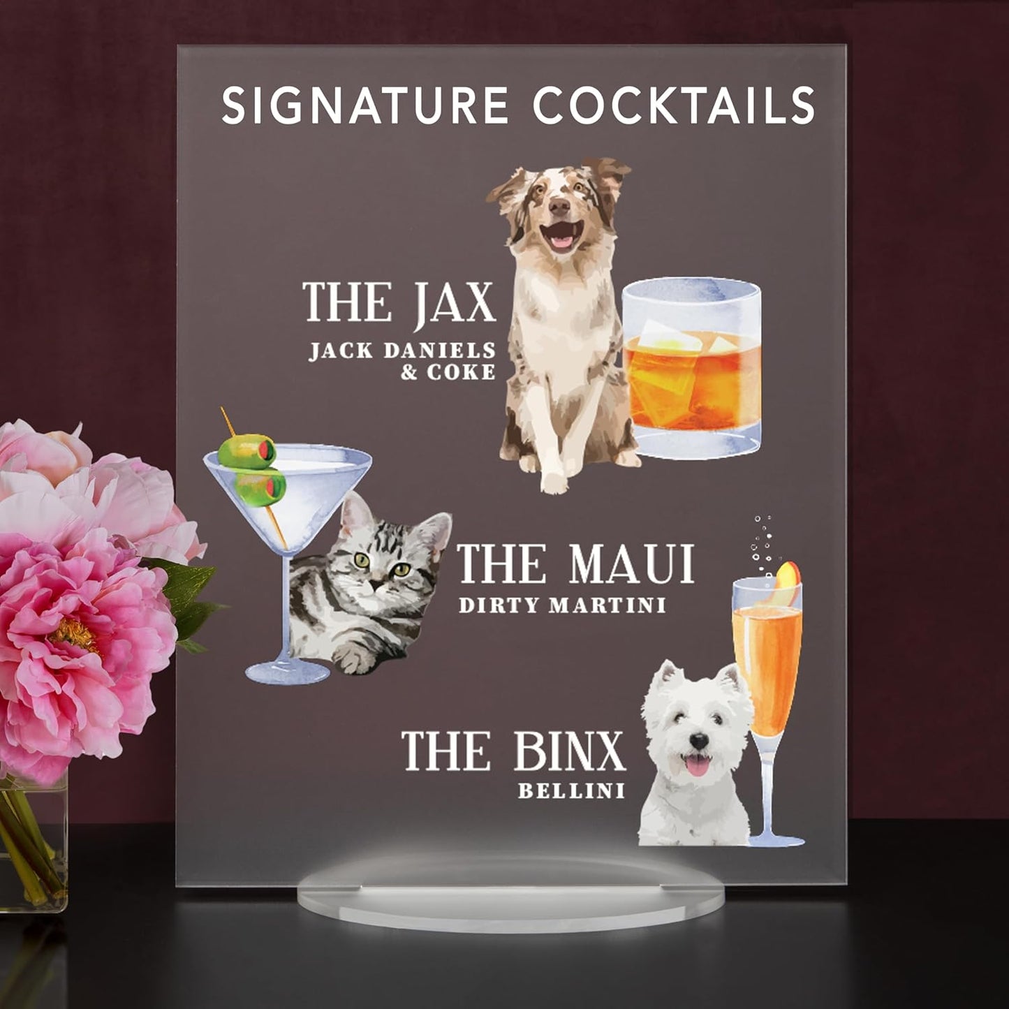 Pet Signature Drink Wedding Signs