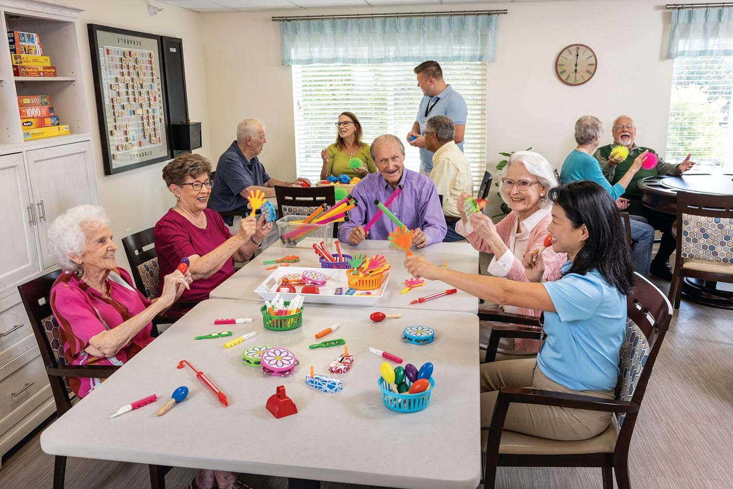 Fun Express Bulk Metal Noise Makers for Sporting Events - 50 Pack Hand Clappers & Clackers for Football Games, Pep Rally Supplies | Loud Stadium Noisemakers for Party Favors & Celebrations