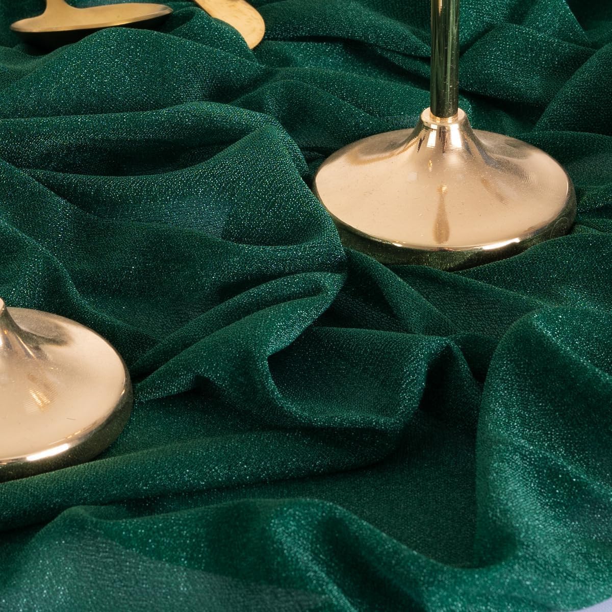 MLMW Christmas Wedding Arch Draping Fabric 2 Panels 29" x 20Ft Emerald Green Sheer Wedding Arch Backdrop Drapes Outdoor Curtain for Ceremony Party Background Ceiling Decor