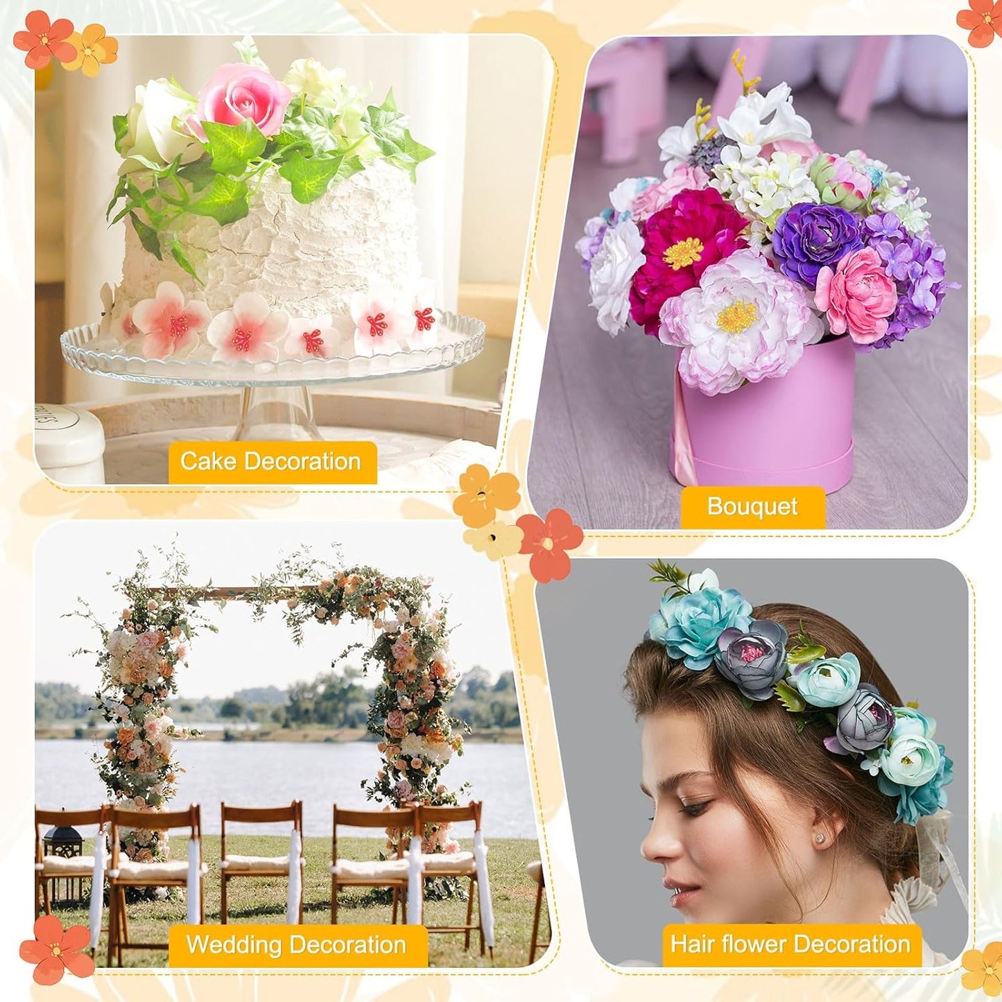 150-Pack Flower Stamens for Crafts, 5mm Double Heads Artificial Pearl Floral Pistil Mini Flower Pollens Stamens for DIY Making/Wedding/Scrapbook Decoration [Peacock Blue]