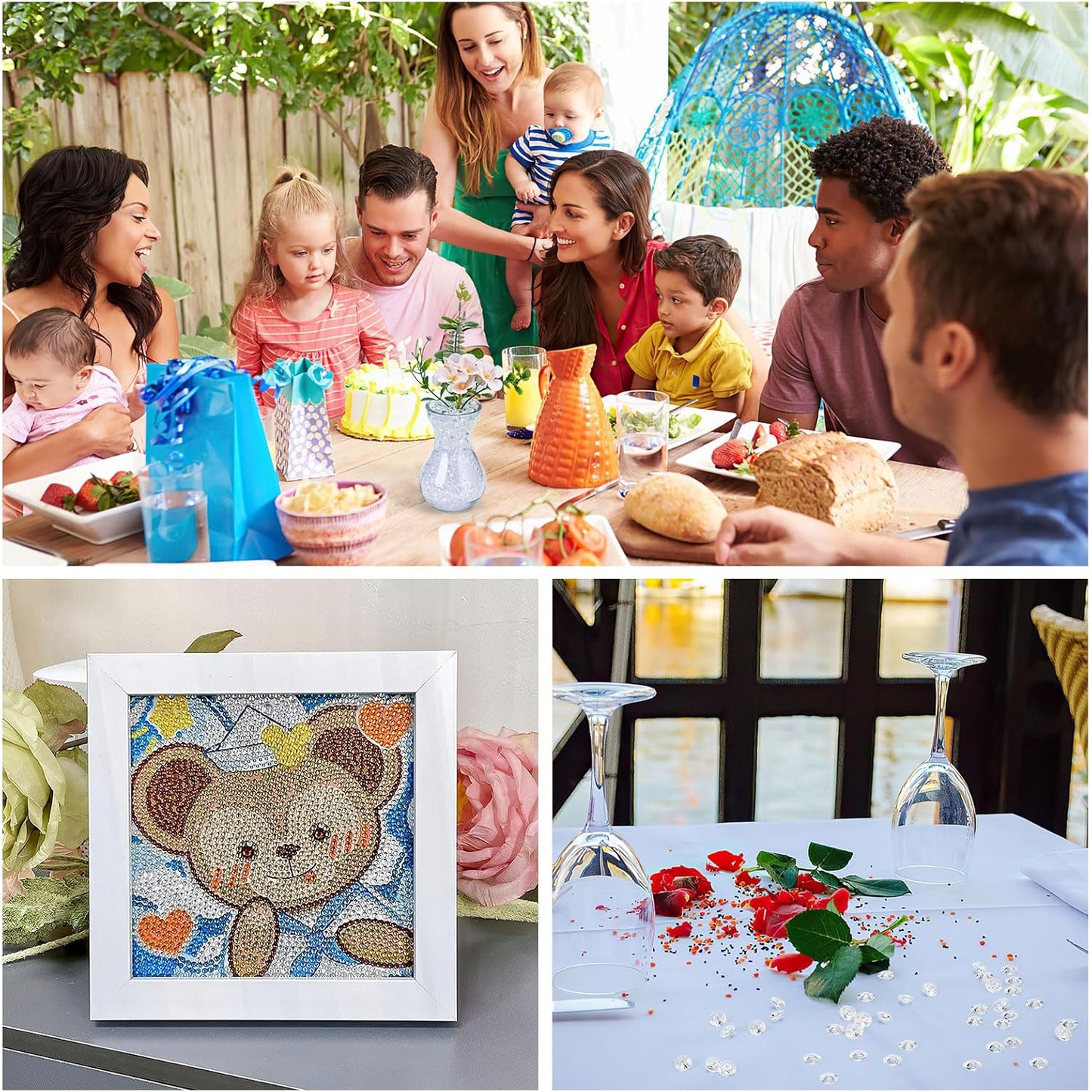 2000 pcs/Pack Wedding Table Scatter Confetti Crystals Acrylic Diamonds 8 mm Rhinestones for Wedding, Bridal Shower, Vase Beads Decorations (8mm, Light Yellow)