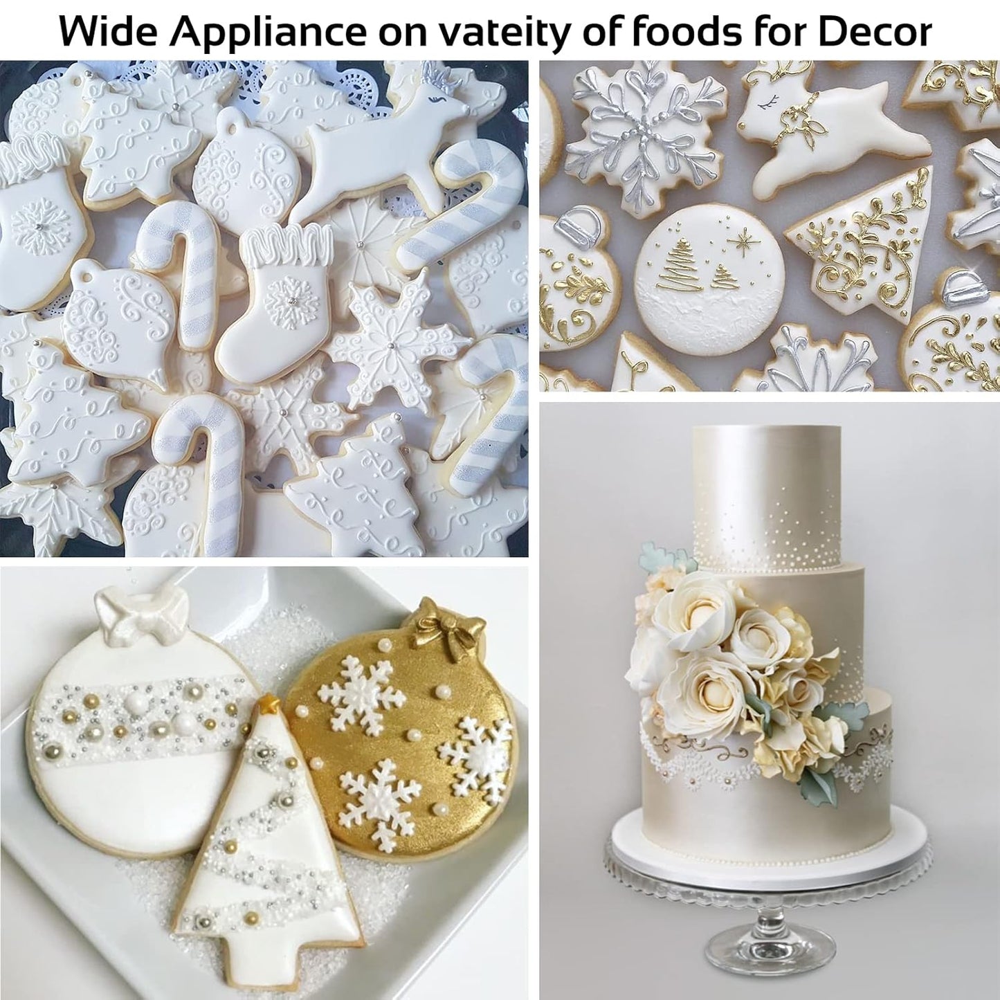 Jelife White Edible Luster Dust - 5 Grams Food Grade Cake Dust Shimmer Powdered, Edible Metallic Powder Food Coloring for Cake Decorating, Chocolates, Fondant, Drinks, Painting & More, Vegan