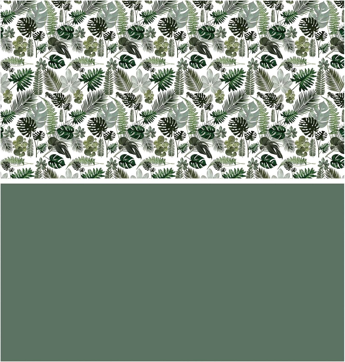 WRAPAHOLIC Reversible Tropical Wrapping Paper - Mini Roll - 17 Inch X 33 Feet - Green Monstera Leaf Hawaii Wrapping Paper for Birthday, Wedding, Bridal Shower, Baby Shower