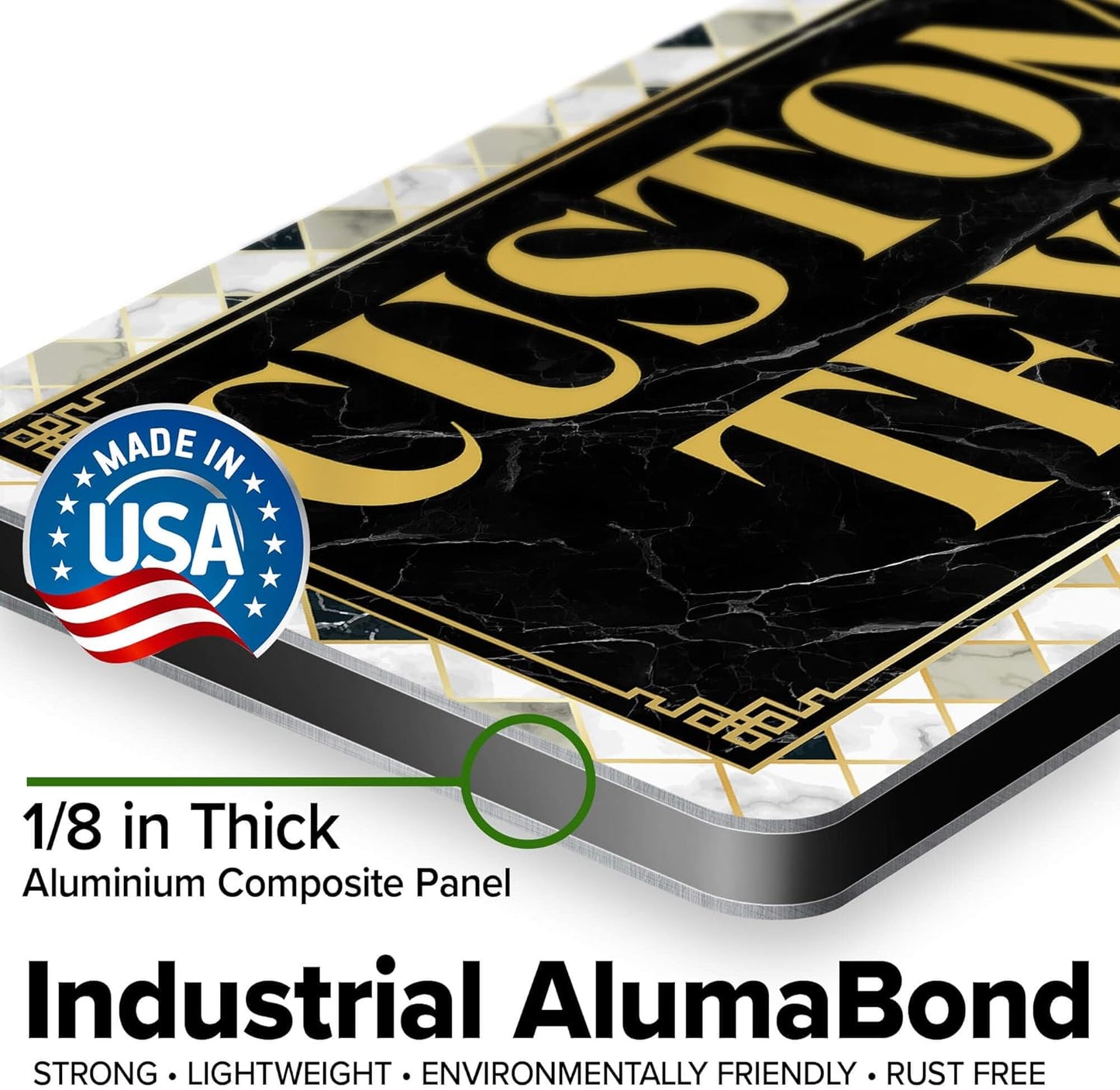 Custom Sign, Custom Street Sign, 11 Font Colors, 13 Font Styles, 4 Hole Options, 22 Sizes, 6x12 Inches, Rust Free DiBound, Fade Resistant, Made in USA by My Sign Center (Marble Tile)