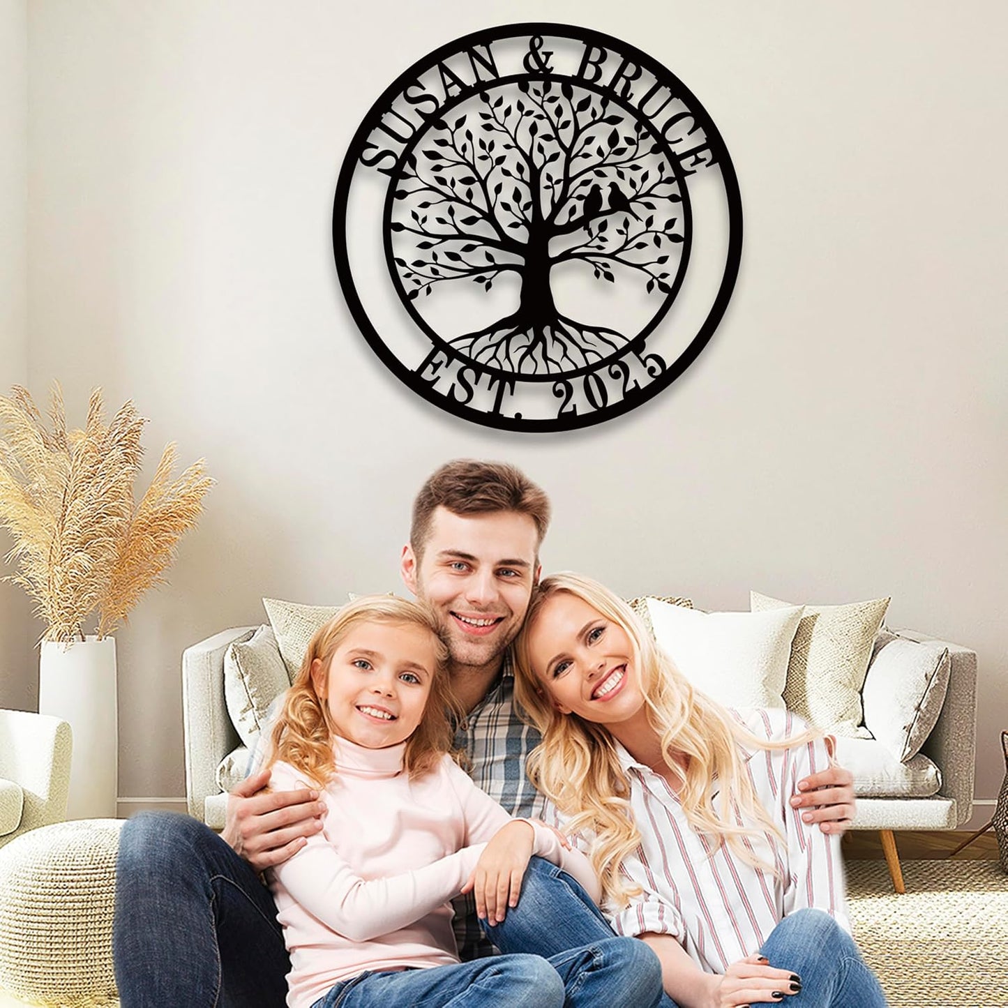 Personalized Tree of Life Metal Sign,Custom Metal Signs,Tree of Life Personalized Wall decoration,Wedding Gifts,Give to Parents and Friends,Housewarming Gifts