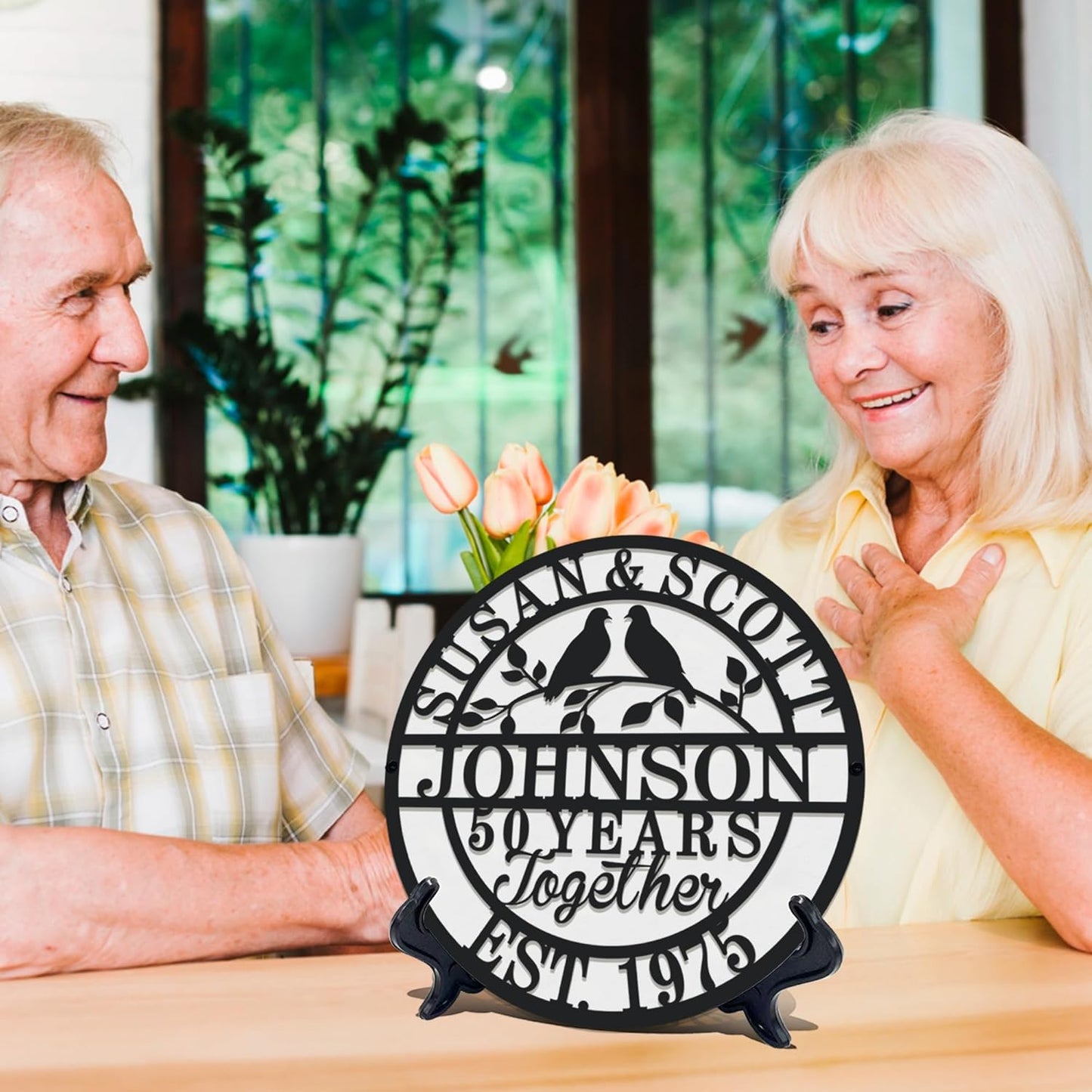 Personalized Christmas Gifts 2025 Best Housewarming Gifts Custom 50th or Any Year Wedding Anniversary Metal Sign Wedding Gifts Personalized Metal Name Signs Monogram Wall Decor