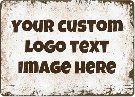 Personalized Metal Sign Custom with Photo Text Logo for Outdoor Yard Garden Home Business Wedding Wall Decor Street Sign Style (Horizontal)