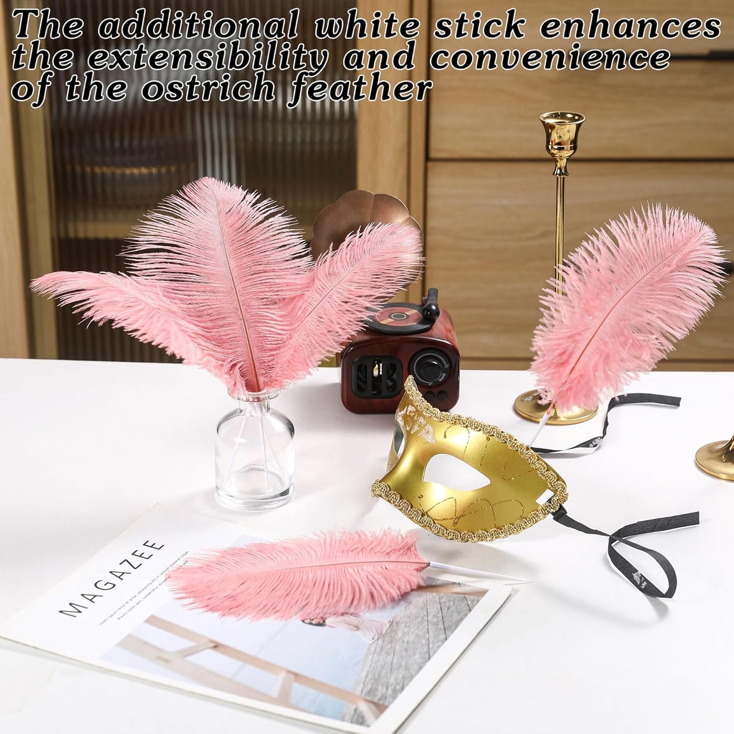 SOGUGOM Pink Craft Ostrich Feathers - 30PCS 8-10 inch Ostrich Feathers Kit for Centerpieces, Kindergarten Crafts, Dream Catchers and DIY Projects(Lotus Pink)
