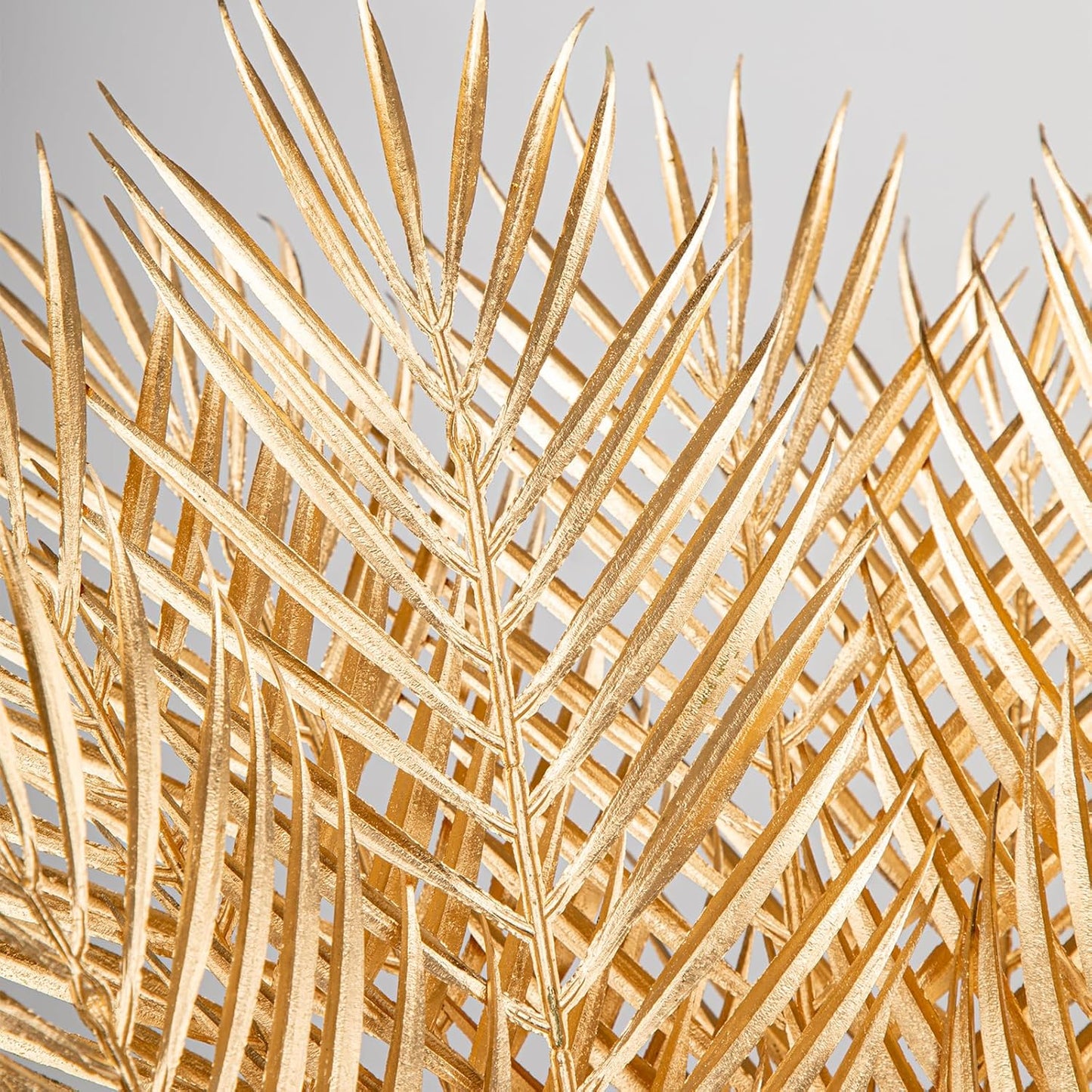 29” Large Gold Palm Leaves Palm Fronds Tropical Leaves Areca Palm Branches Artificial Palm Leaves with Stem Golden Palm Tree Leaves Faux Palm Leaves for Floral Arrangement Fake Gold Leaves 6Pcs