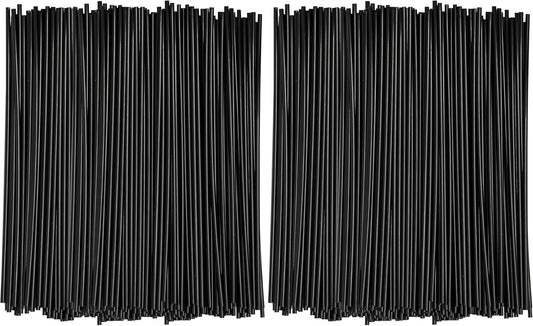 Comfy Package [7 Inch - 1000 Count] Black Coffee Drink Stirrers & Cocktail Straws - Disposable Plastic Sip Stir Sticks for Hot & Cold Beverages (Pack of 2)