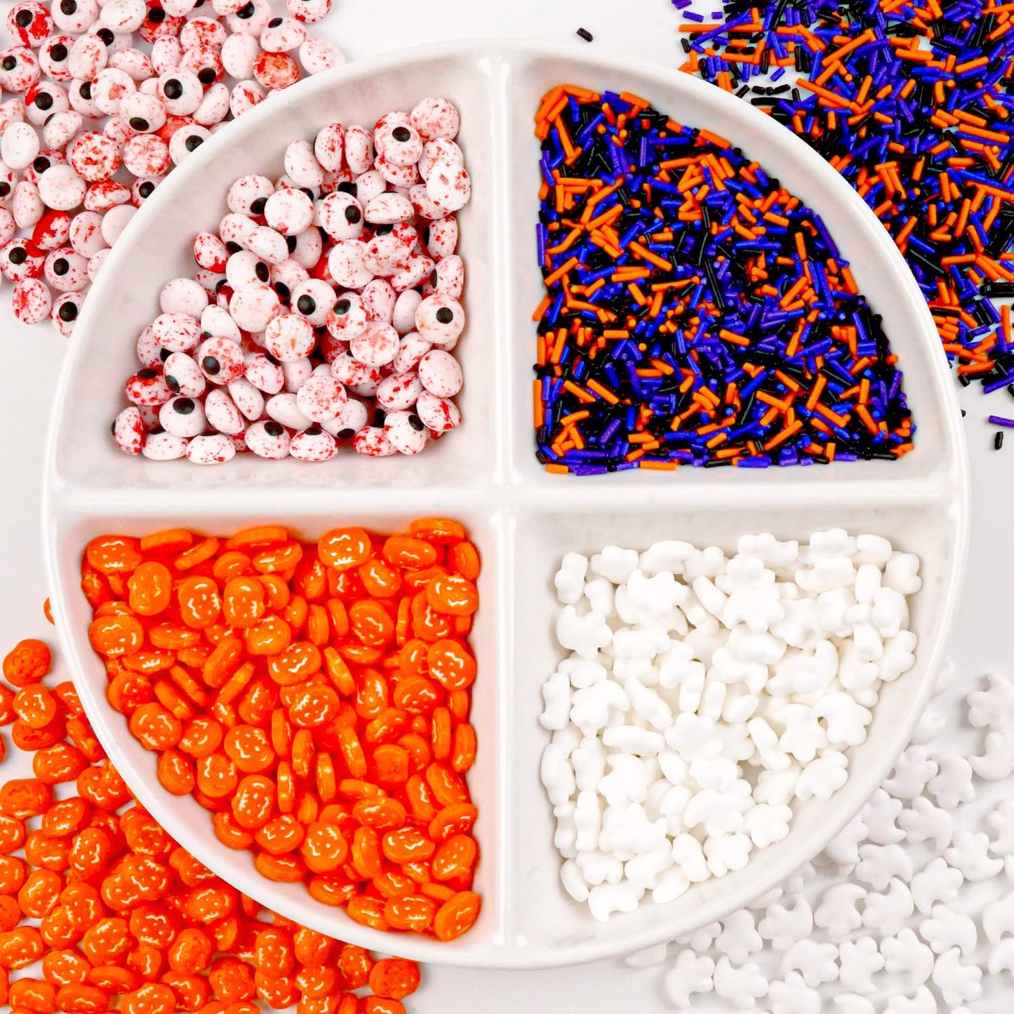 Halloween Sprinkles for Cake Decorating, Edible Candy Eyeballs, Pumpkin Sugar Sprinkles Mix, 160g/5.64oz, Perfect for Cake Decoration, Cupcake Decorations Ice Cream Toppings