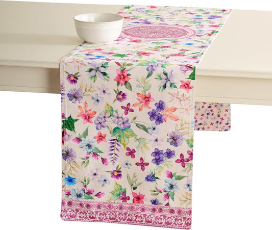 Maison d' Hermine Table Runner 100% Cotton Double Layer Table Runners 72 inches Long Decorative for Home Kitchen Dining Party Baby Shower Wedding Bridal Shower Spring Summer (Chardon, 14.50" x 72")